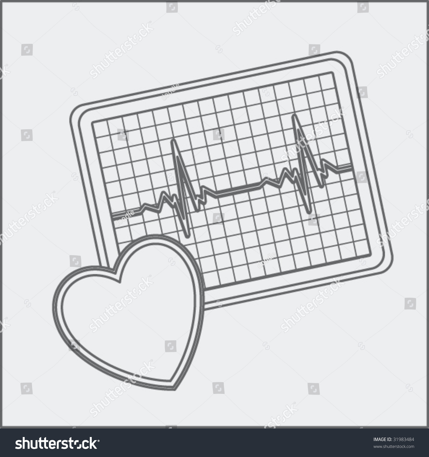 Heart Monitor Sketch Stock Vector Illustration 31983484 Shutterstock