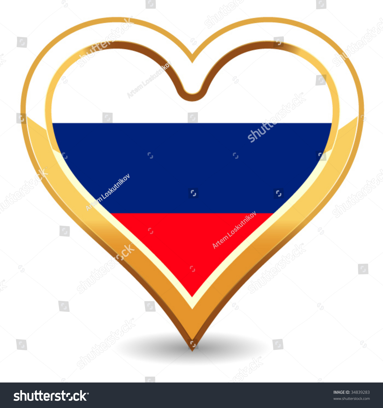 Heart Russia Flag Stock Vector Illustration 34839283 : Shutterstock 