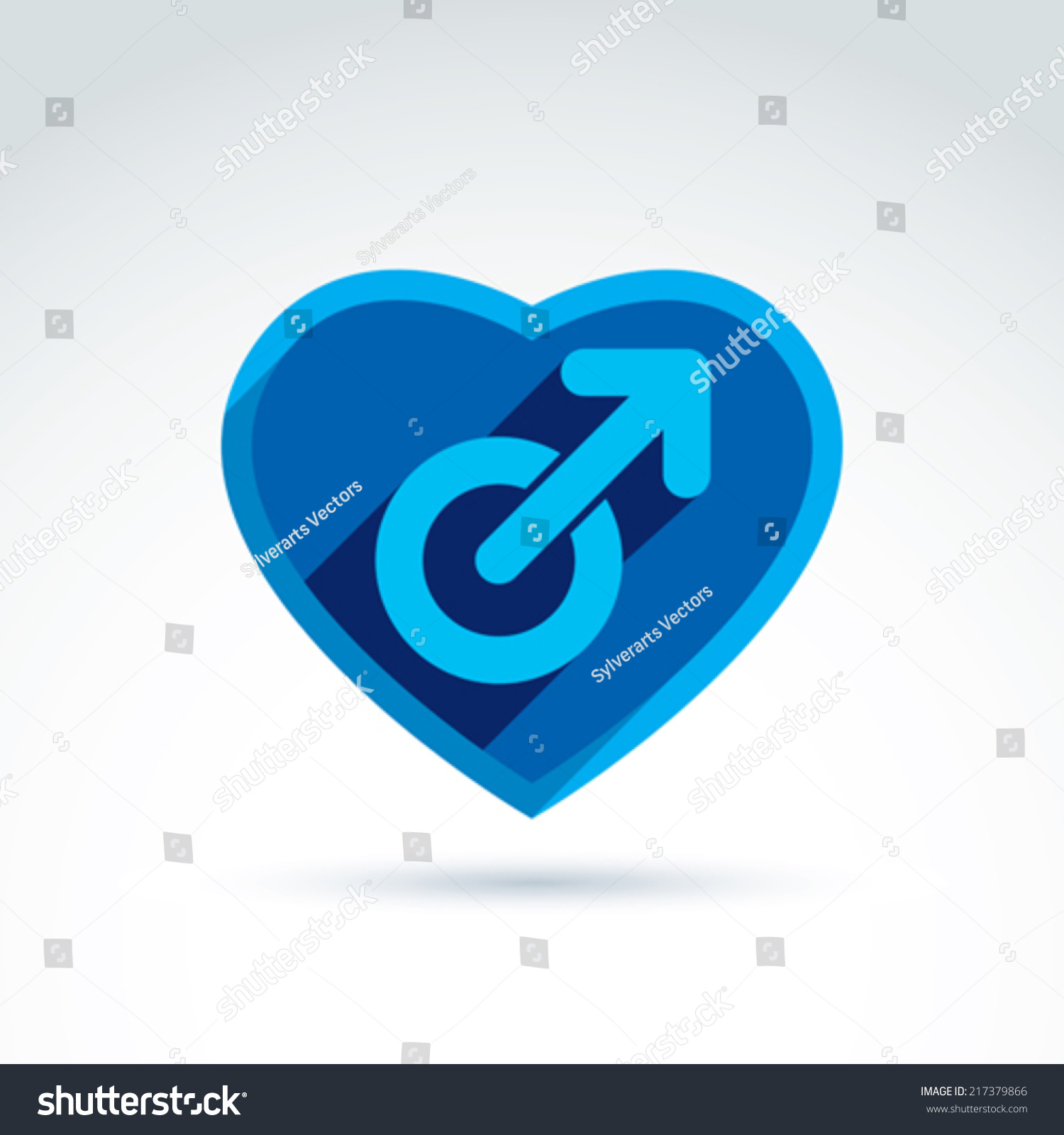 Heart With A Blue Male Man Gender Symbol Lesbian Club Conceptual Icon