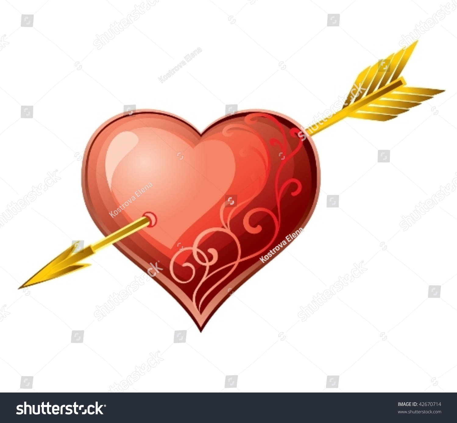 Heart Arrow Stock Vector 42670714 - Shutterstock