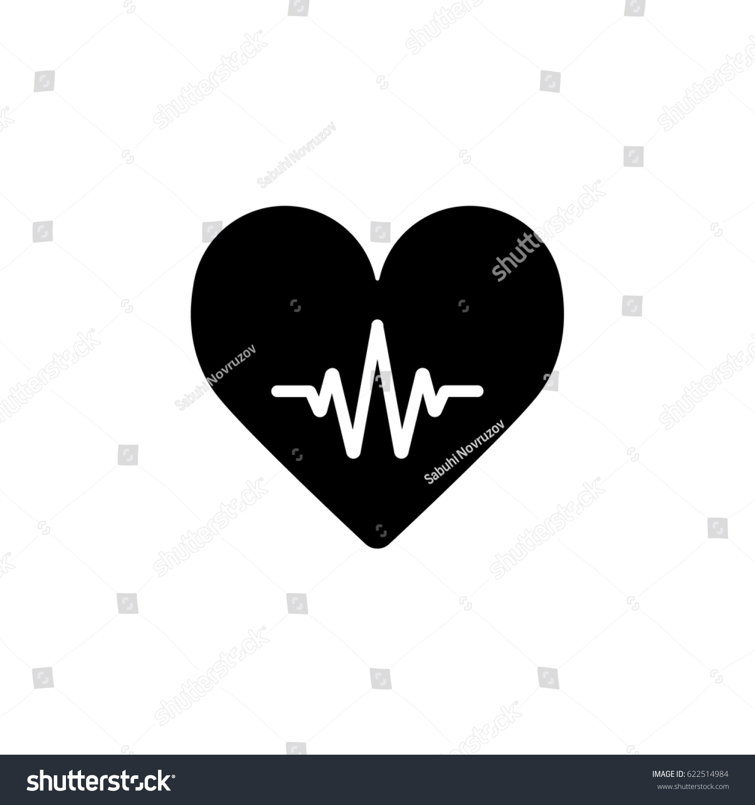 Heartbeat Line Heart Cardio Heart Outline Stock Vector Royalty Free