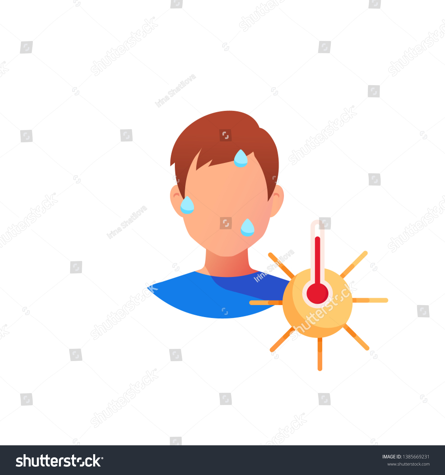 Heat Stroke Risk Sign Symptom Prevention Vector De Stock Libre De