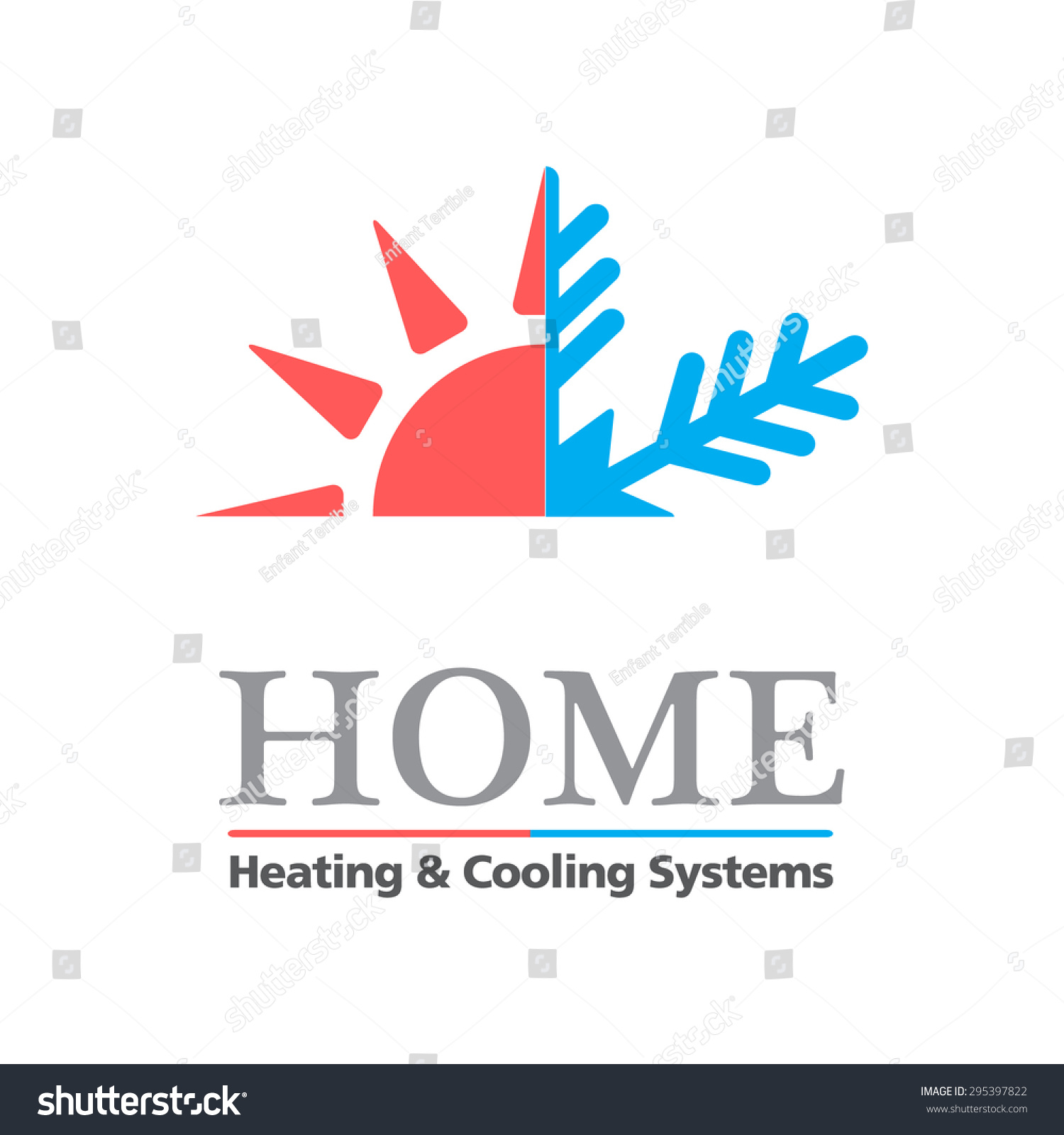 Heating Cooling Systems Business Sign Vector Stock Vector 295397822 Shutterstock Heating And Cooling Website Template
