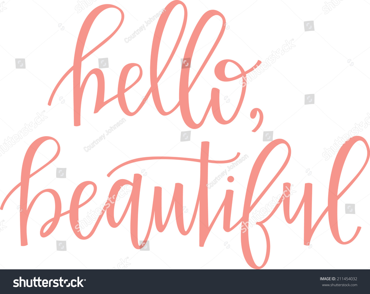 Hello, Beautiful Stock Vector Illustration 211454032 : Shutterstock