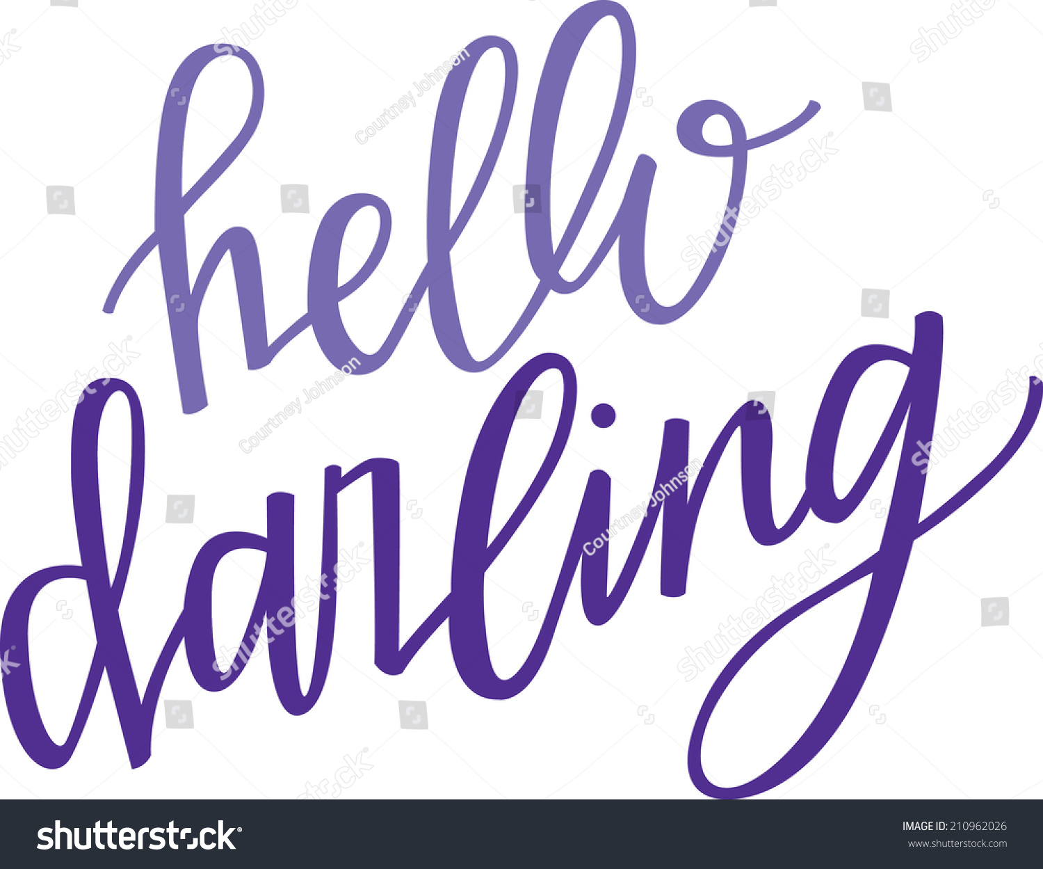 Hello Darling Stock Vector Illustration 210962026 : Shutterstock