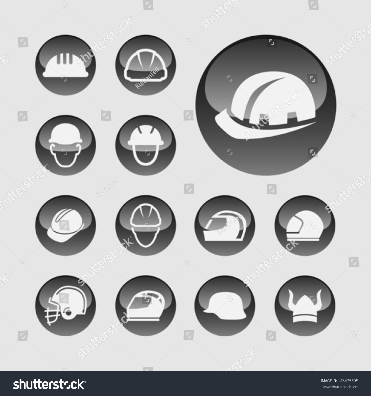 Helmet Icon Stock Vector 146475695 : Shutterstock