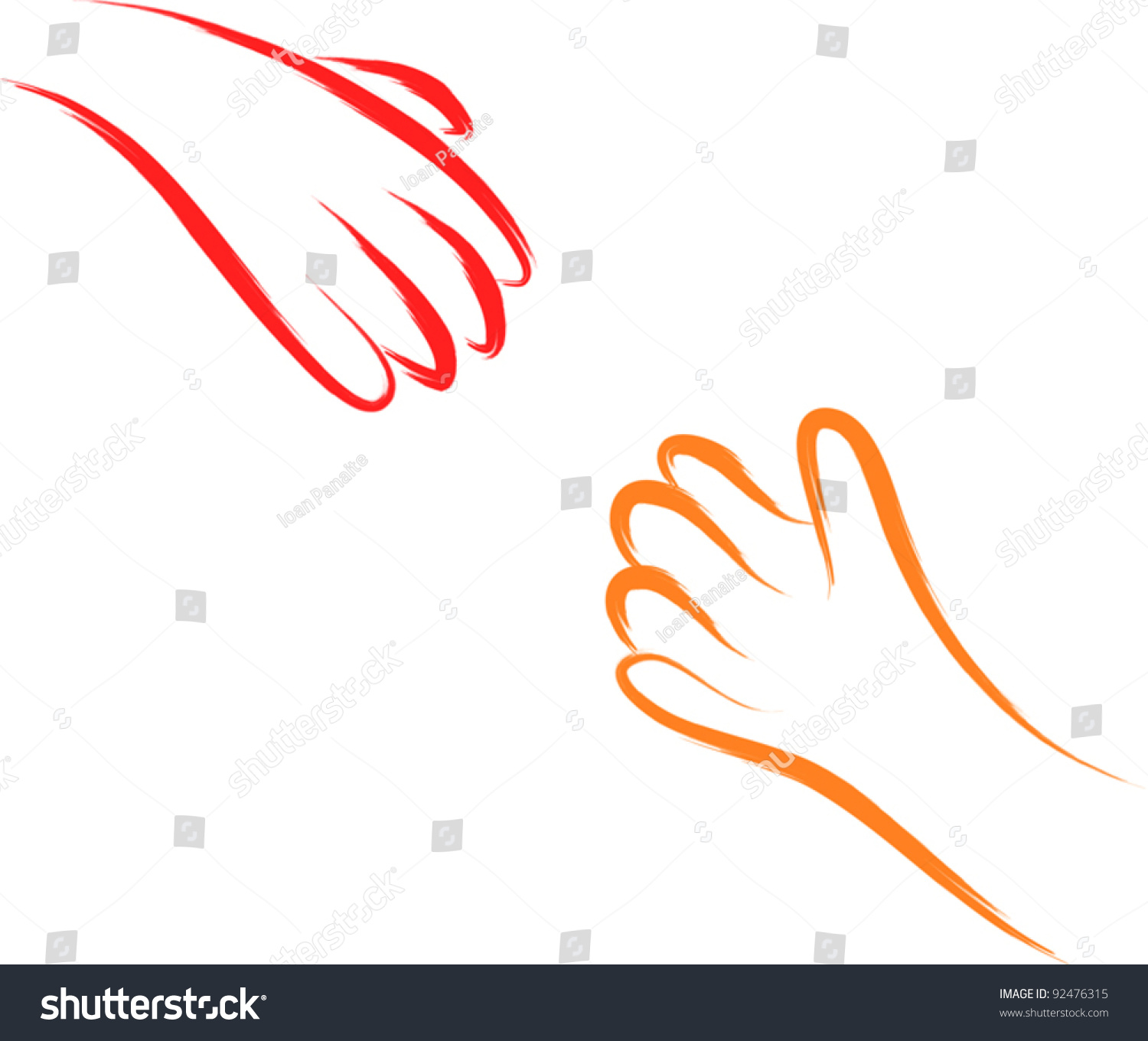 Helping Hands Sketch Stock Vector 92476315 - Shutterstock