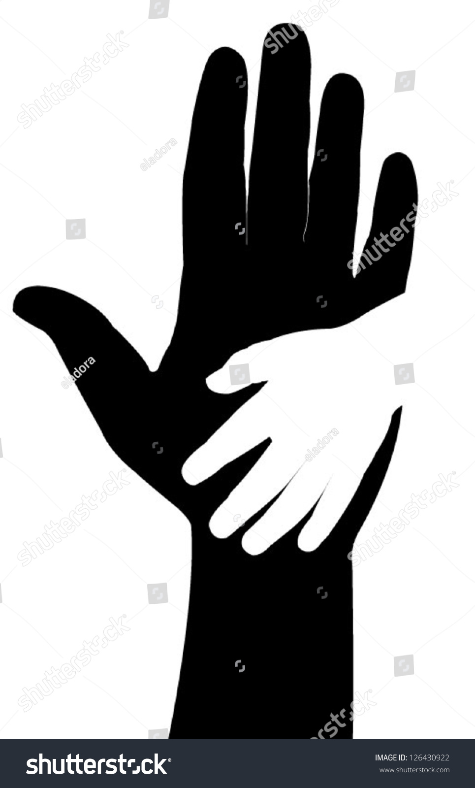 Helping Hands. Vector Illustration On Black Background - 126430922