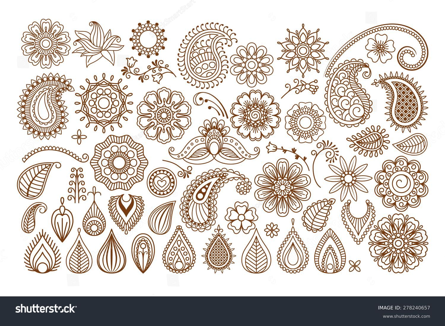 henna tattoo doodle vector elements on stock vector henna tattoo doodle vector elements on stock vector