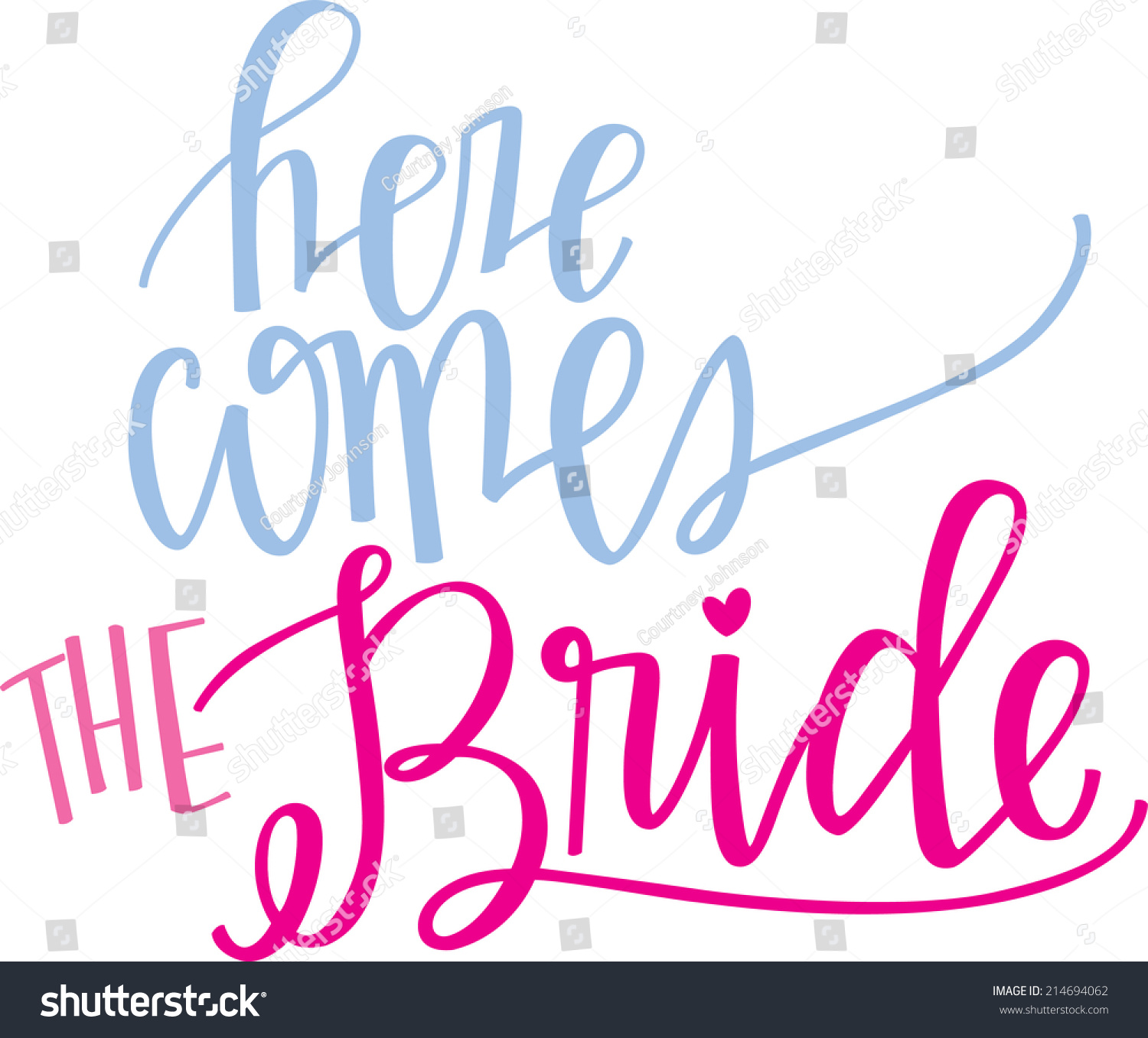 Here Comes The Bride Stock Vector Illustration 214694062 : Shutterstock