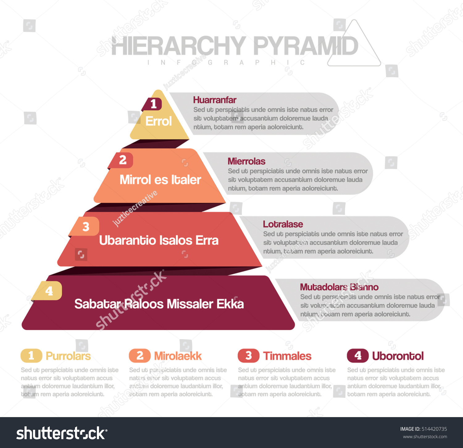 Hierarchy Pyramid Infographic Stock Vector 514420735 Shutterstock 6035