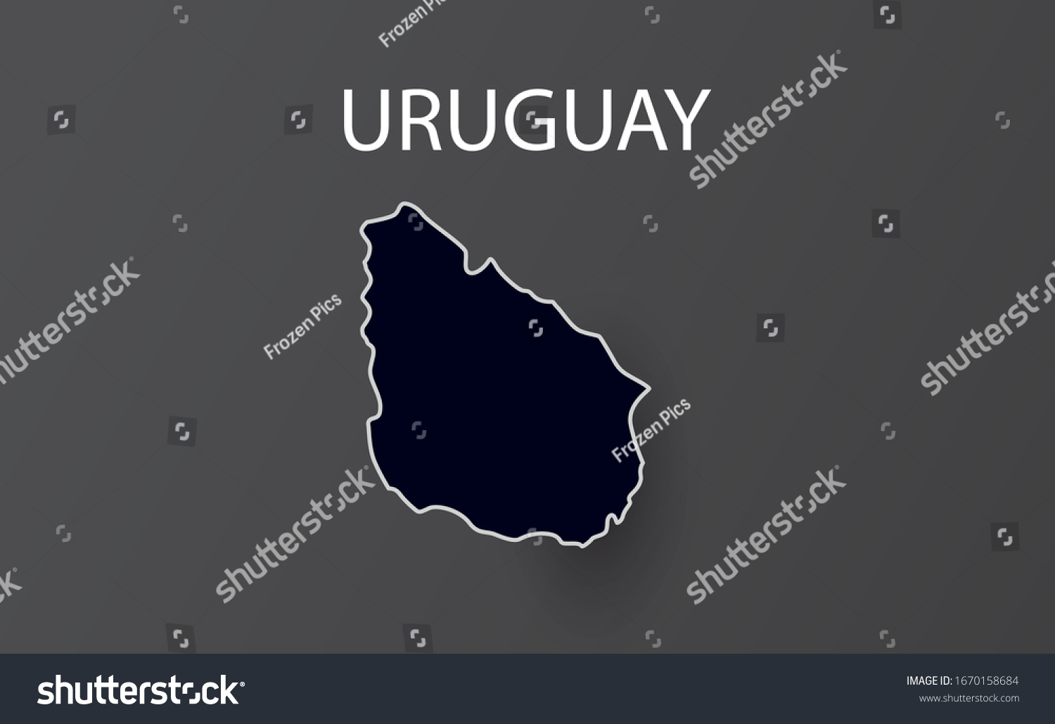 High Detailed Map Uruguay Vector Illustration Stock Vector Royalty