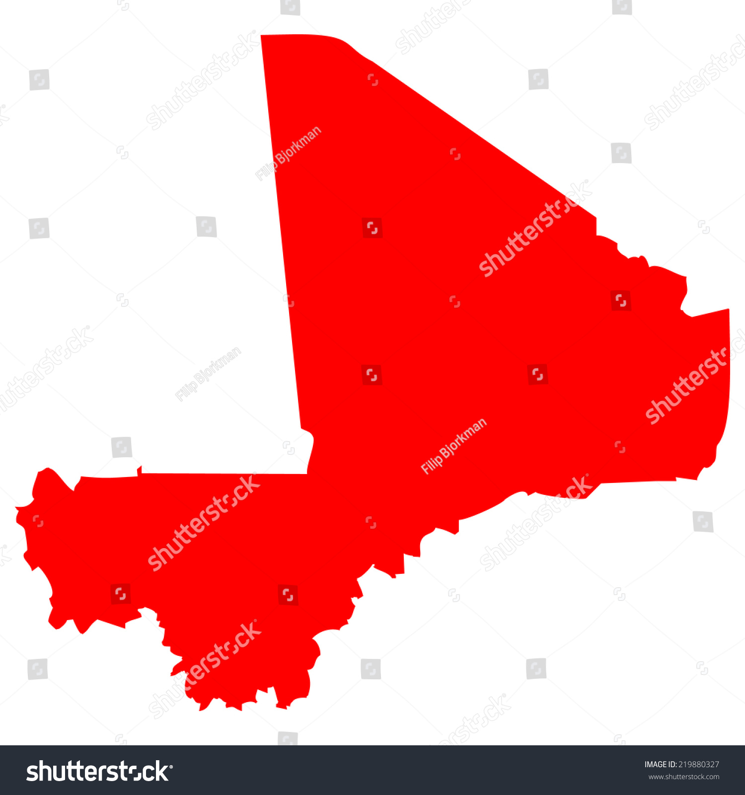 High Detailed Red Vector Map Mali Stock Vector Royalty Free