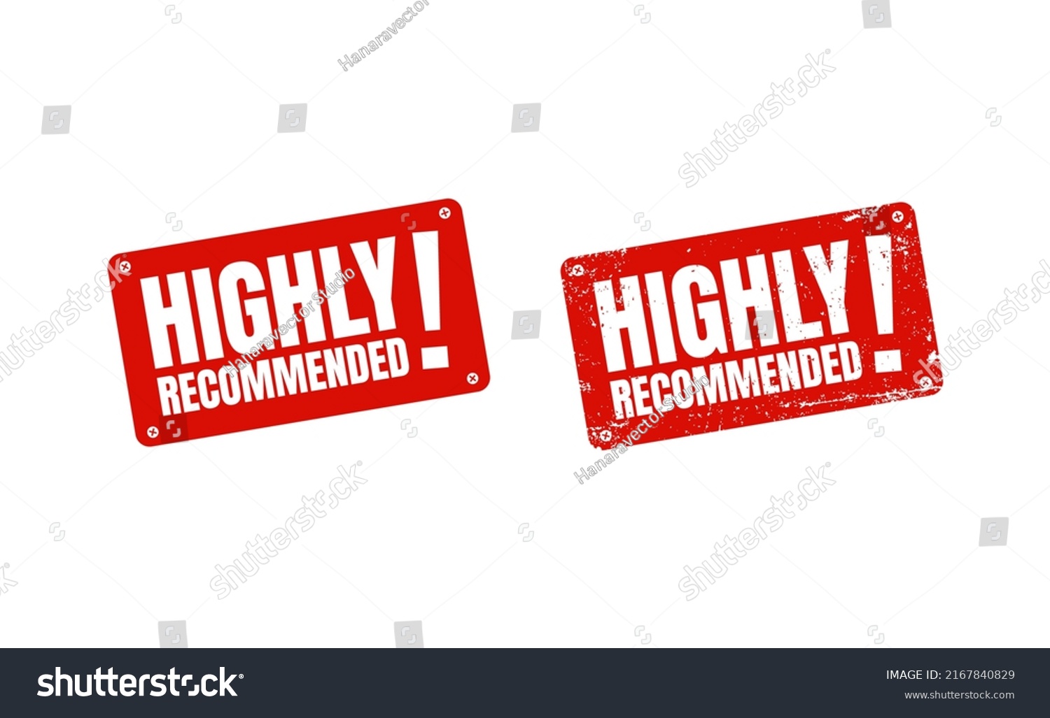 Highly Recommended Stamp Badges Label Business Stock Vector Royalty