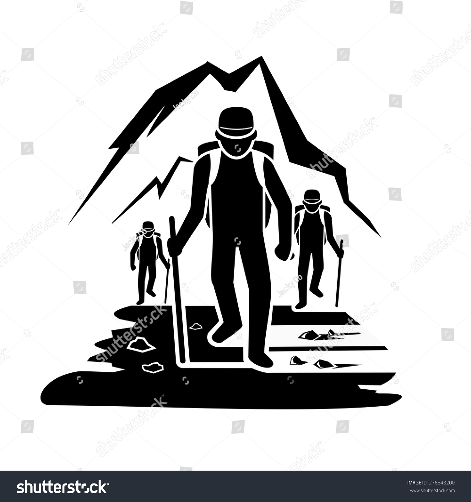 Hiking Icon Vector - 276543200 : Shutterstock