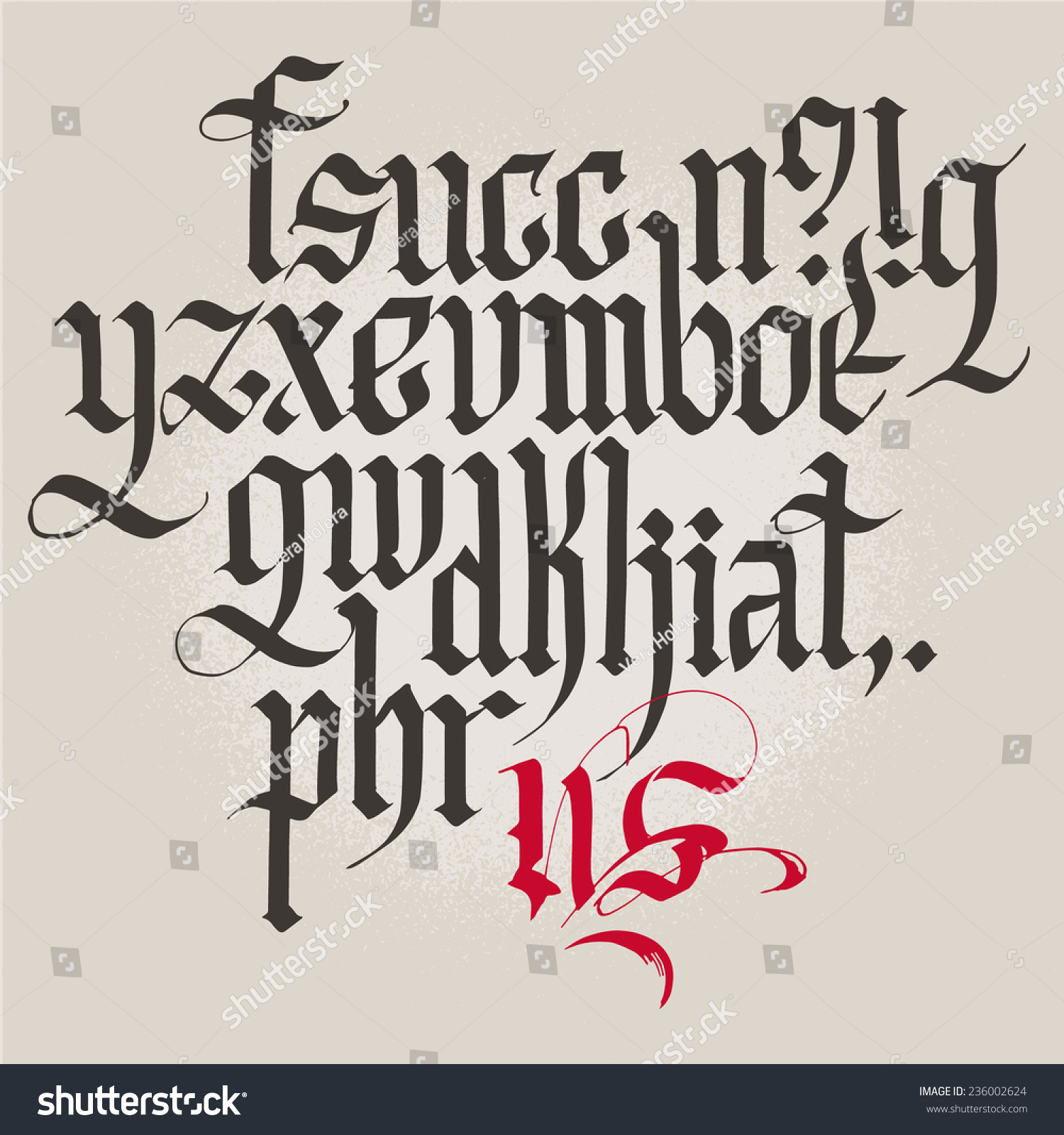 Historical Gothic Handwriting Alphabet Lowercase Vector C S N Mi N