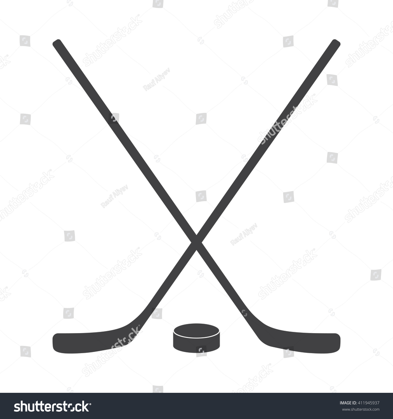 Hockey Icon Vector Illustration On The White Background. - 411945937