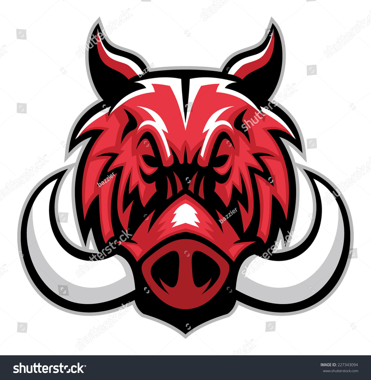 Hog Head Mascot Stock Vector 227343094 - Shutterstock