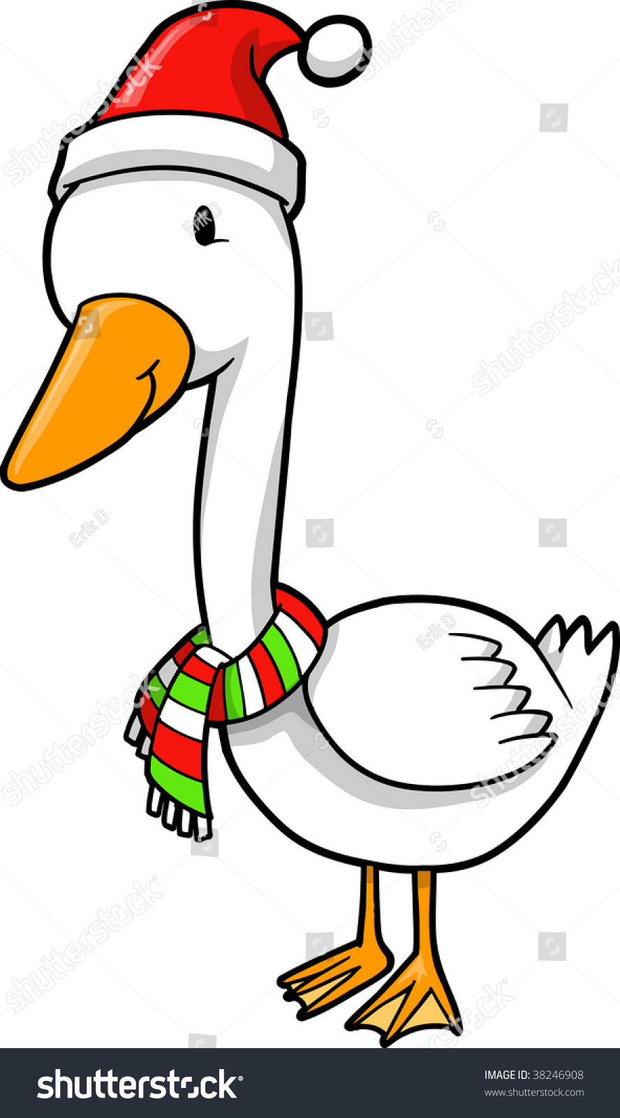 Holiday Christmas Goose Vector Illustration 38246908 Shutterstock