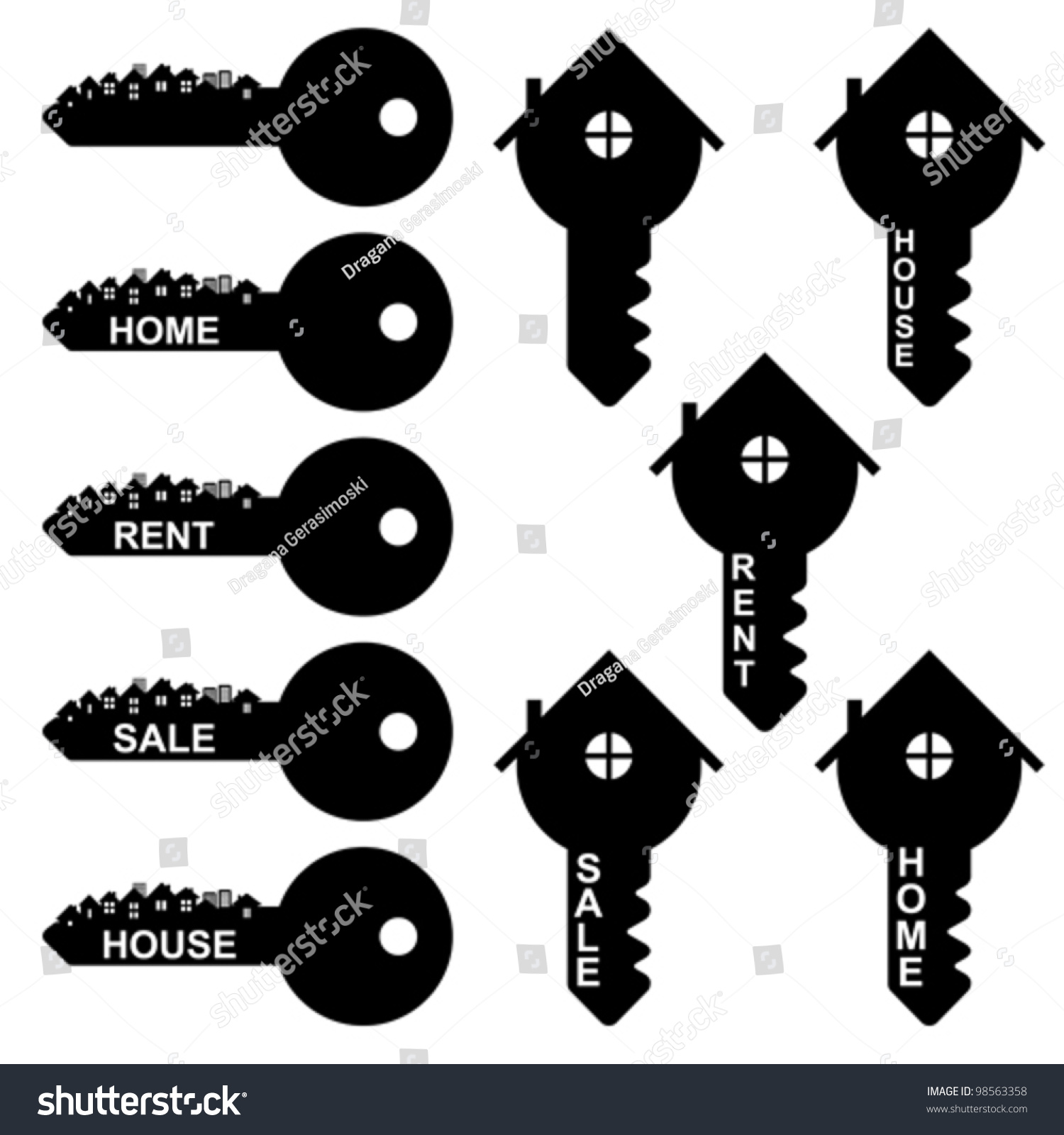 Home House Key Flat Icon Home Stock Vector 98563358 - Shutterstock