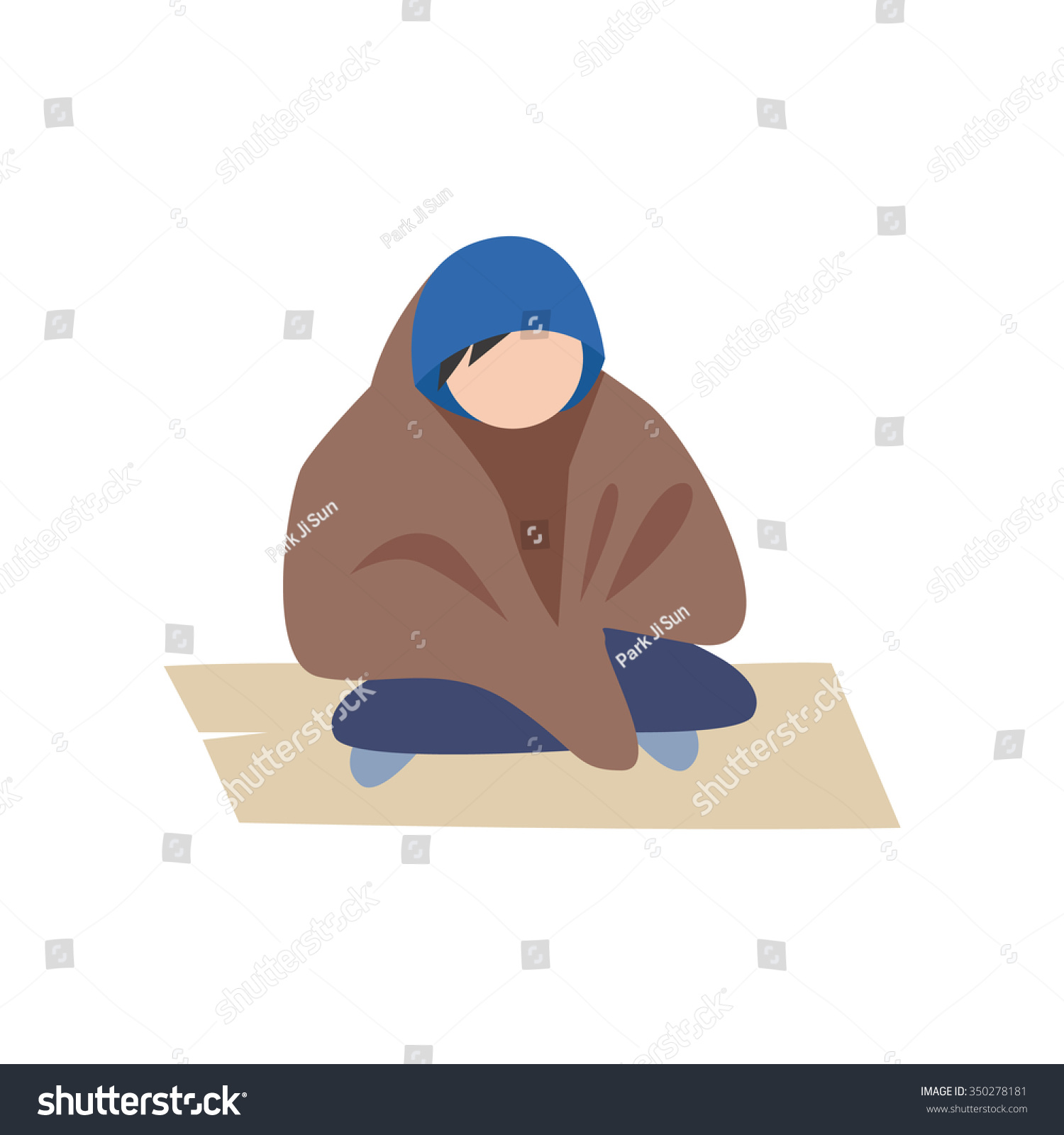 Homeless Person Vector Icon - 350278181 : Shutterstock