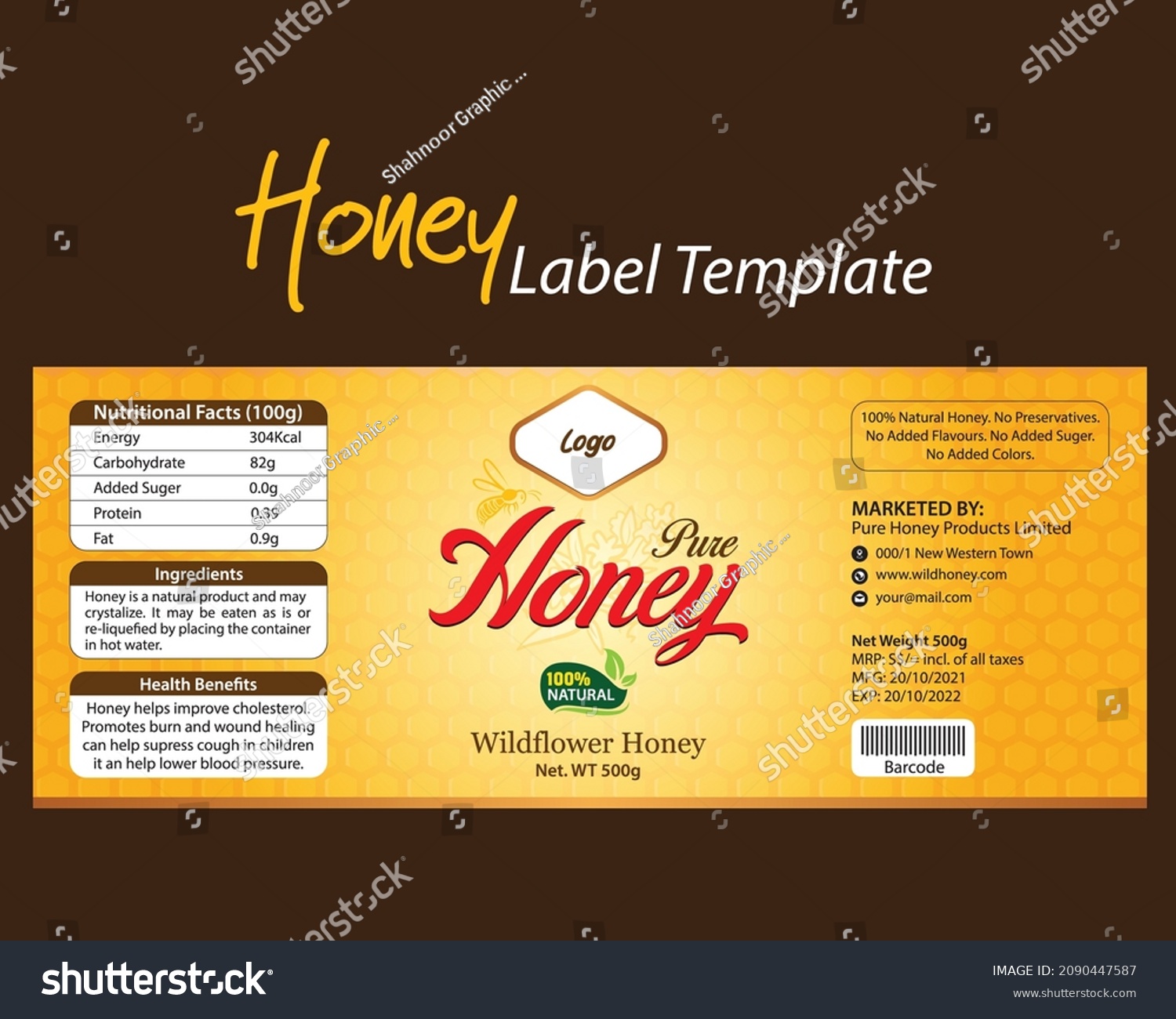 Honey Label Packaging Design Elements All Stock Vector Royalty Free