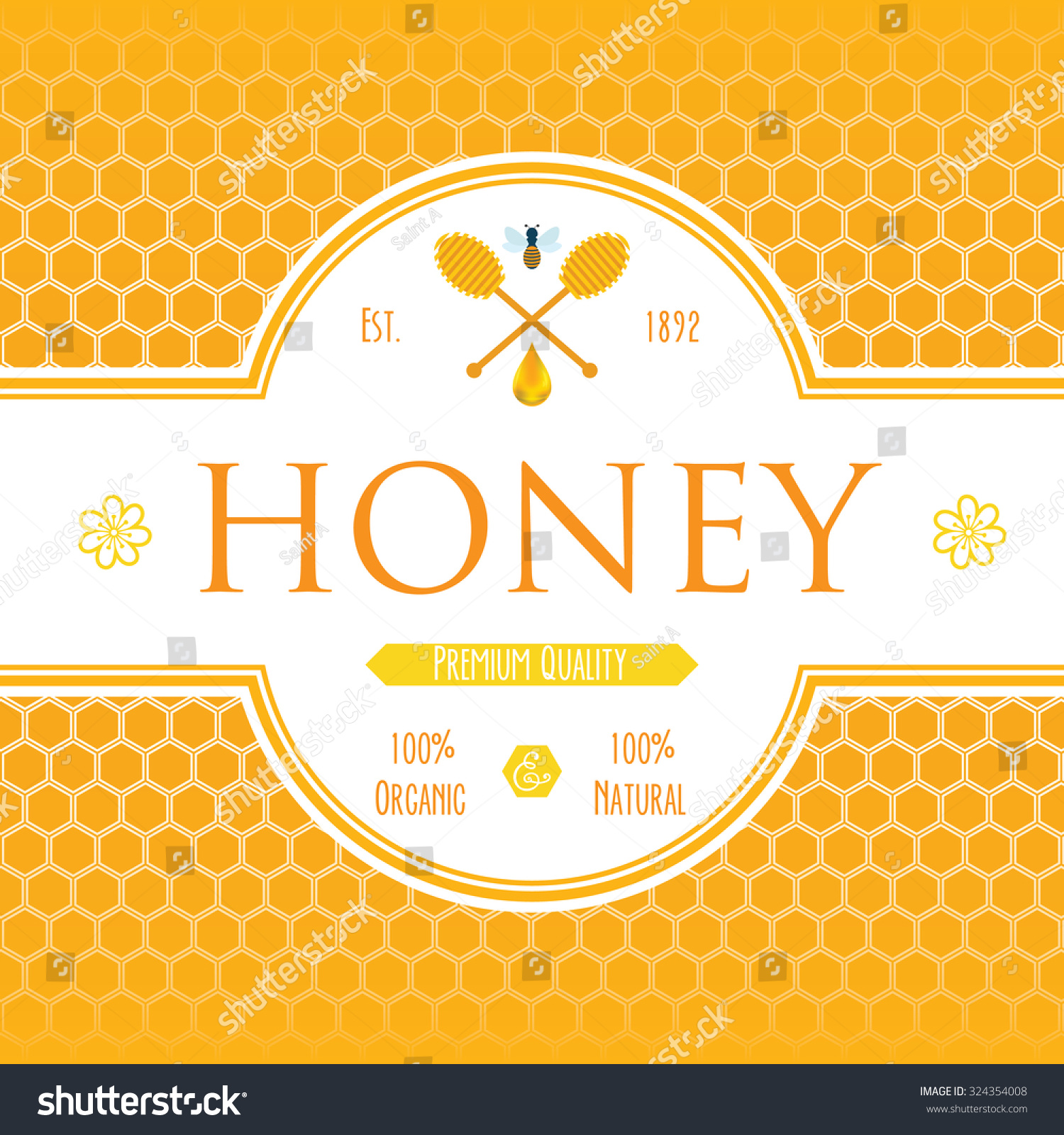 honey-label-template-for-honey-logo-products-with-bee-and-drop-of-honey