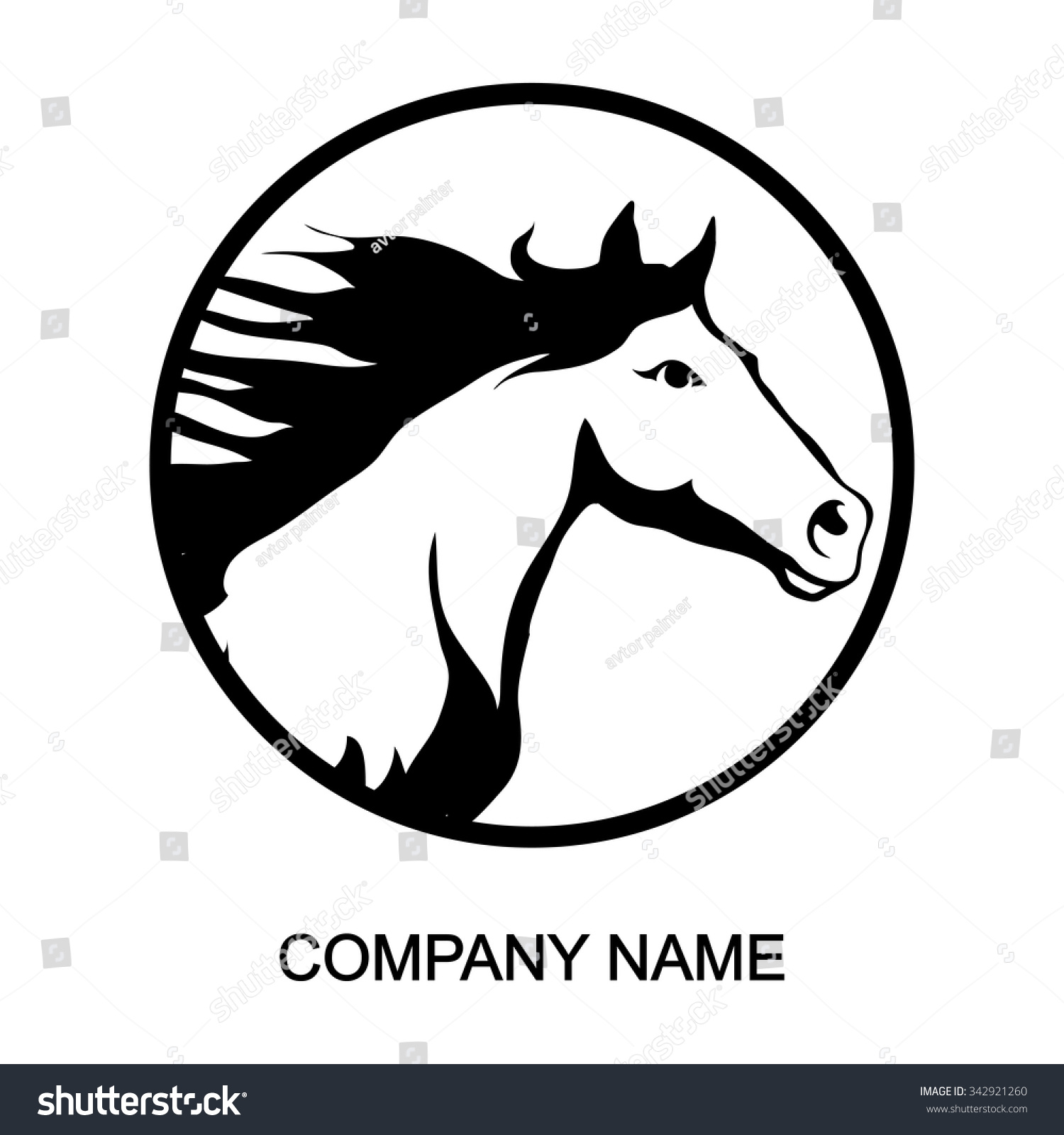 Horse Logo Stock Vector Illustration 342921260 : Shutterstock