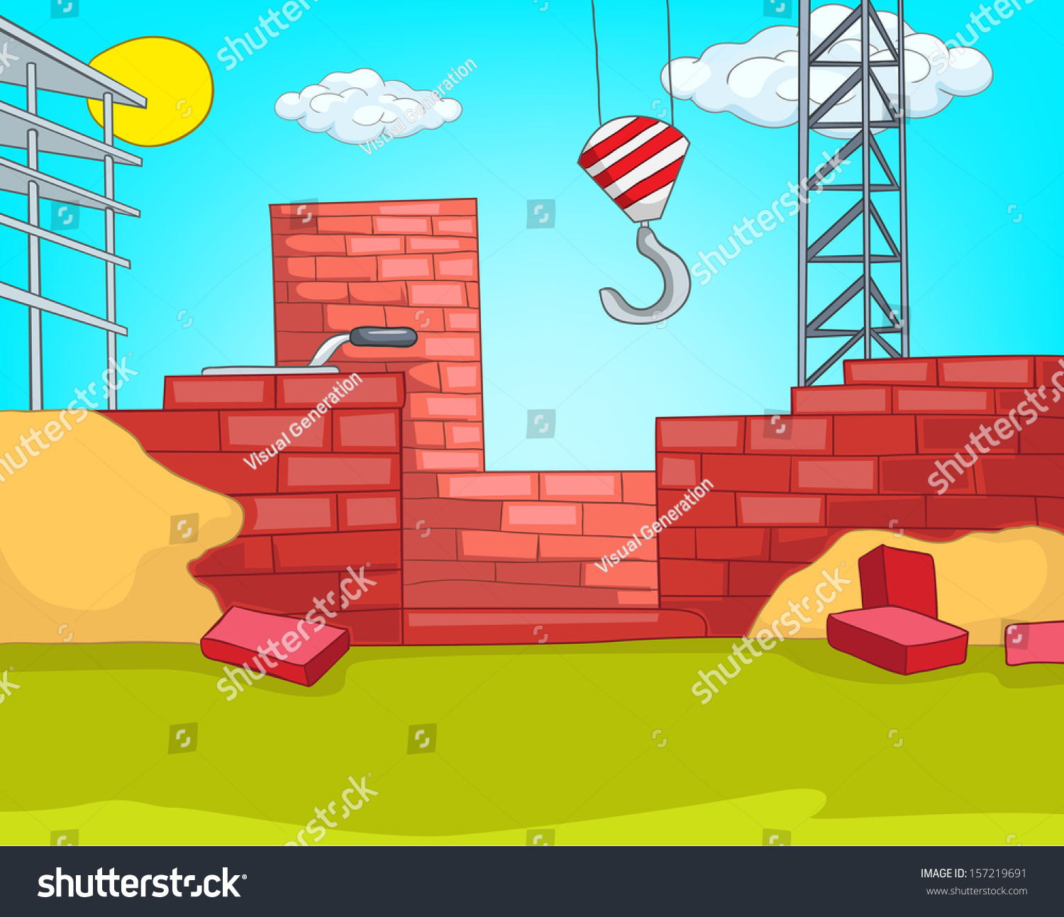 Construcción de casas Fondo de la vector de stock libre de regalías