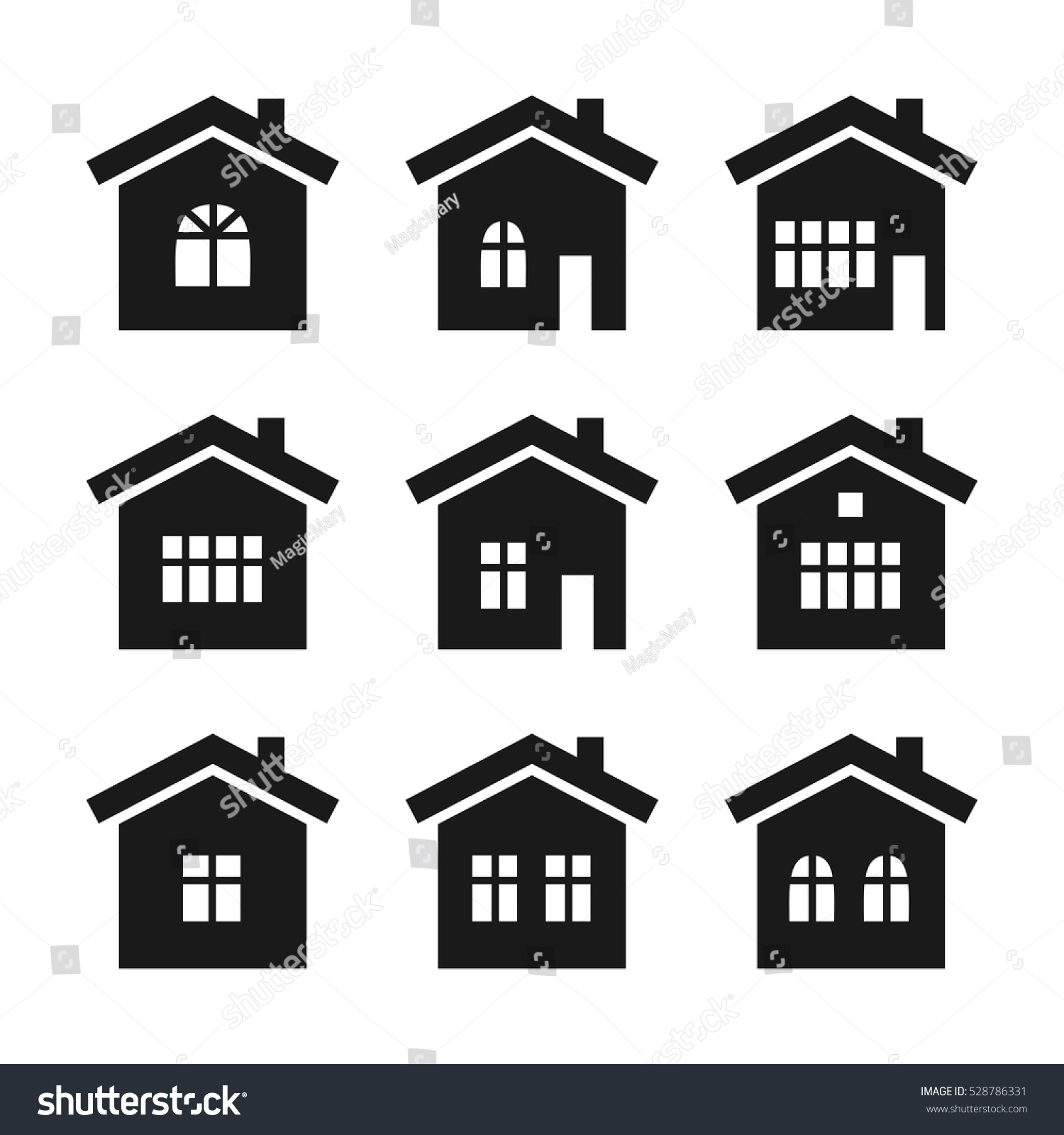 House Icon Set Stock Vector 528786331 : Shutterstock