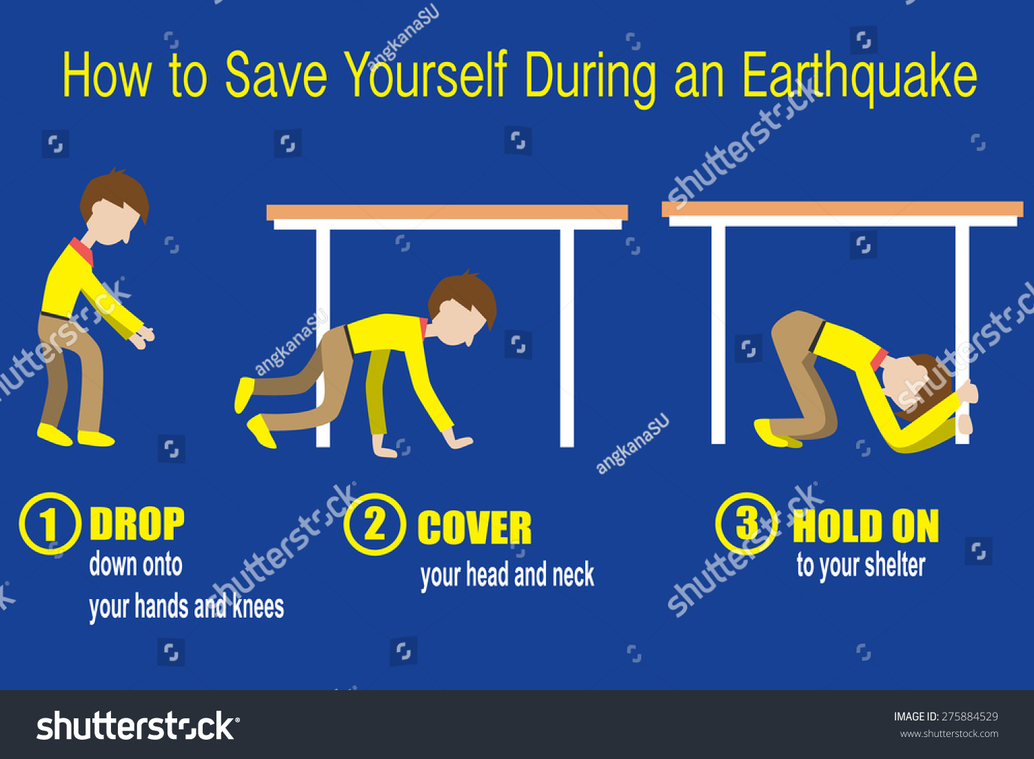 how-to-safe-yourself-from-the-earthquake-stock-vector-275884529