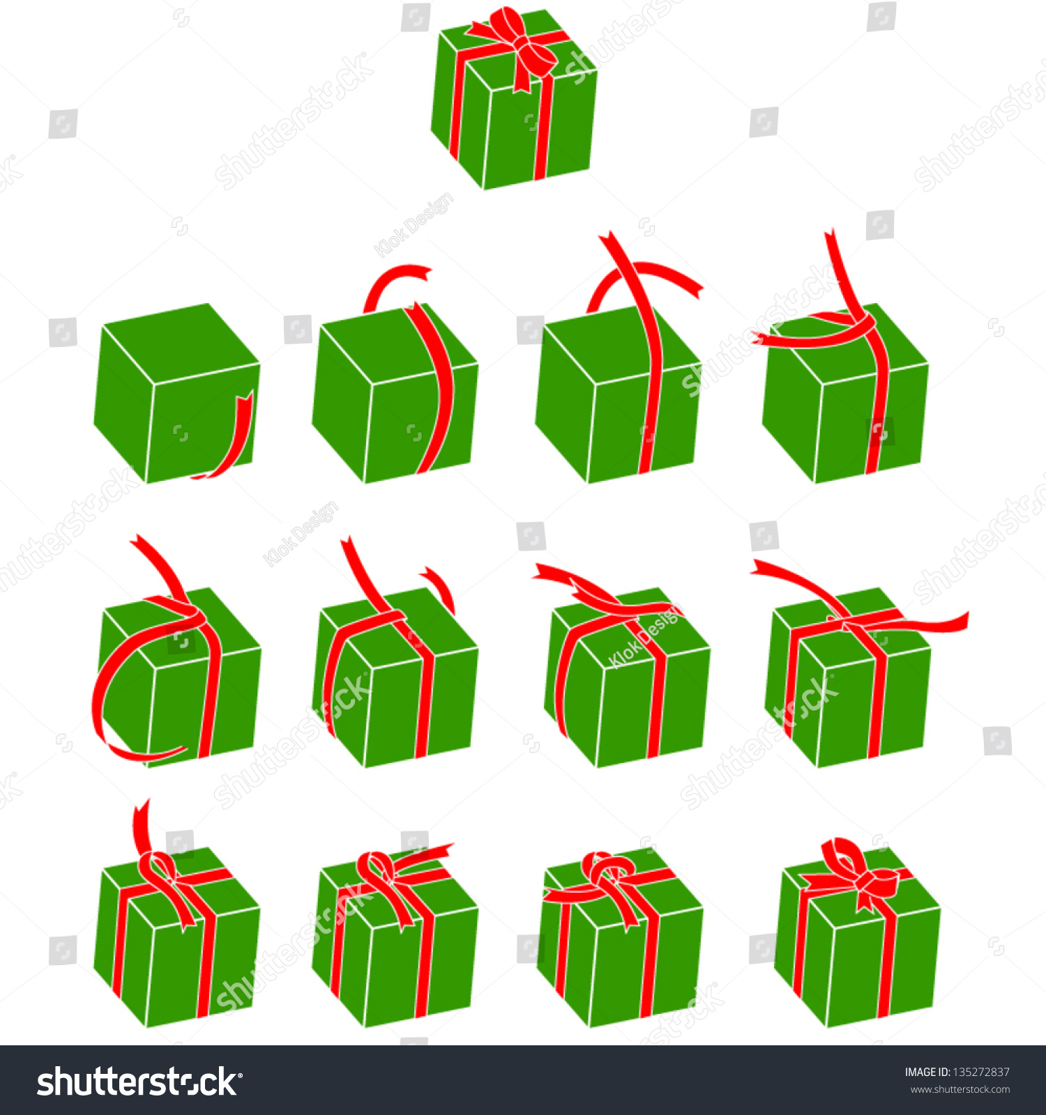 how-to-tie-a-ribbon-on-a-box-stock-vector-illustration-135272837