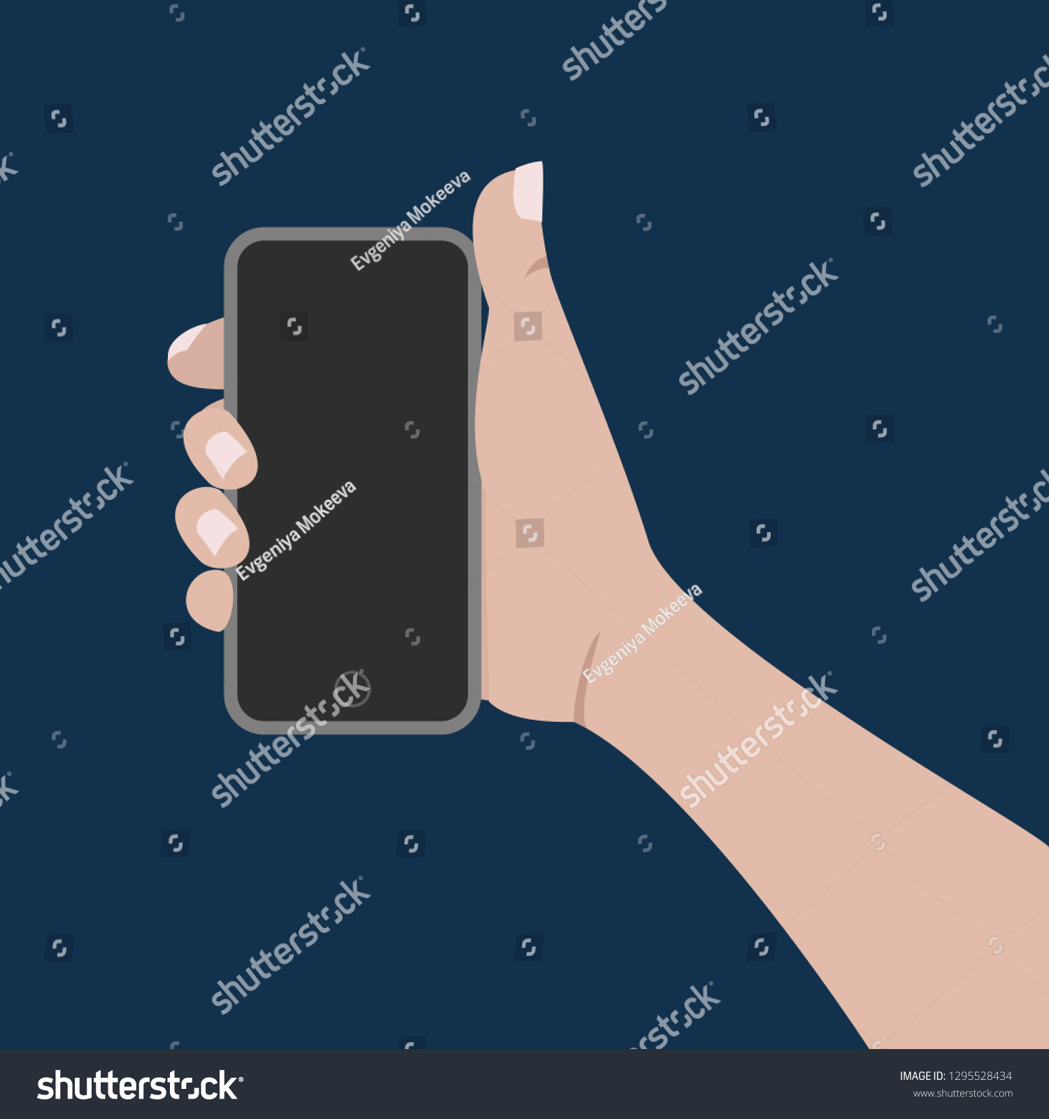 Human Hand Holding Smartphone Vector Illustration Stock Vector Royalty