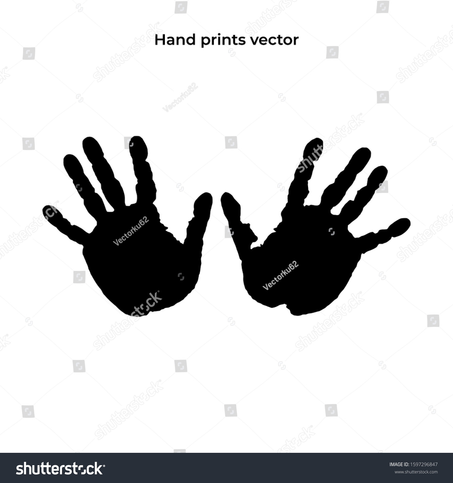 Human Hand Print Vector Illustration Stock Vector Royalty Free 1597296847