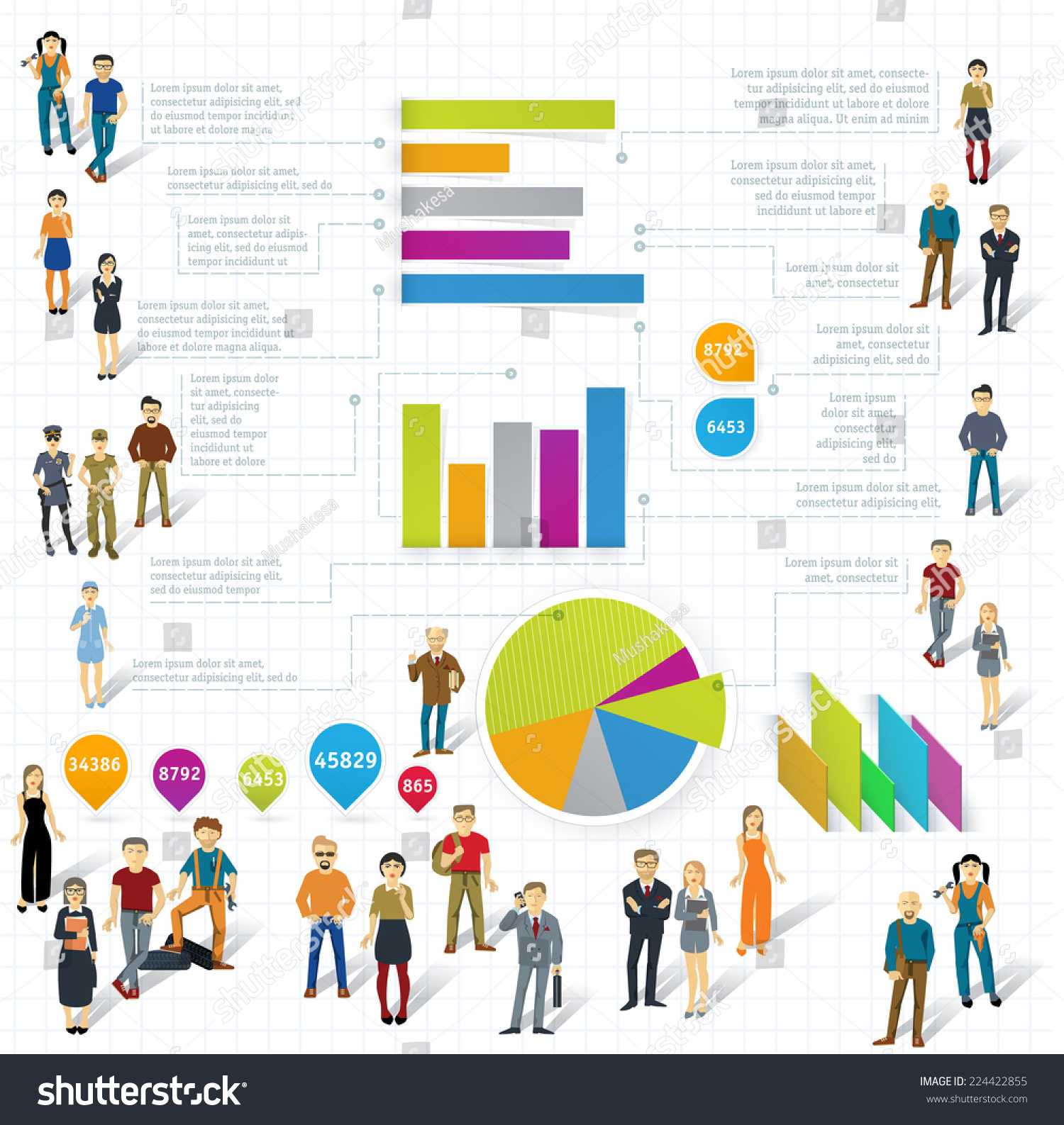 Human Infographics. Vector Template. - 224422855 : Shutterstock