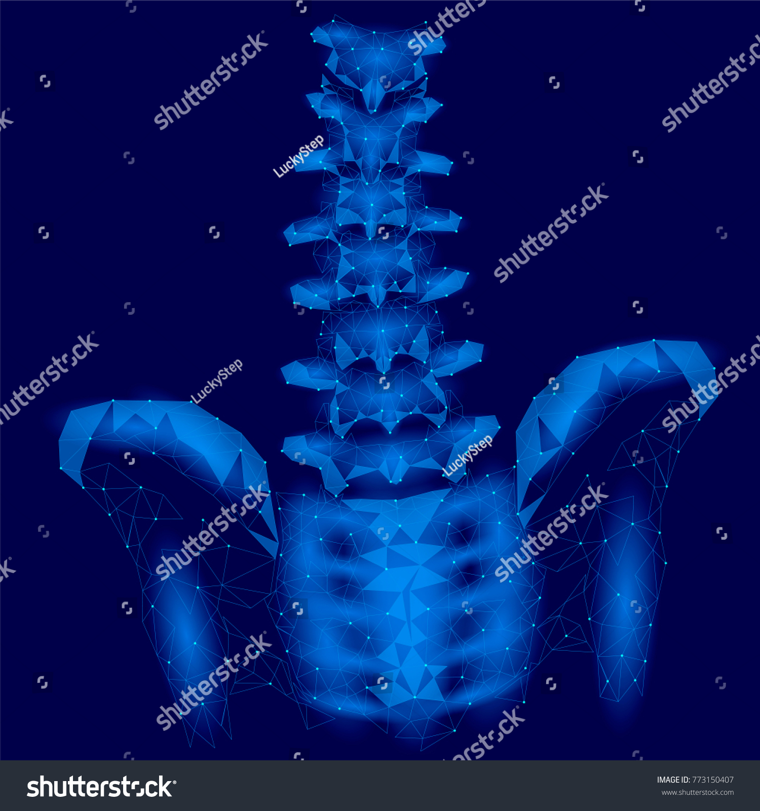 Vektor Stok Human Spine Hip Lumbar Radiculitis Pain Tanpa Royalti