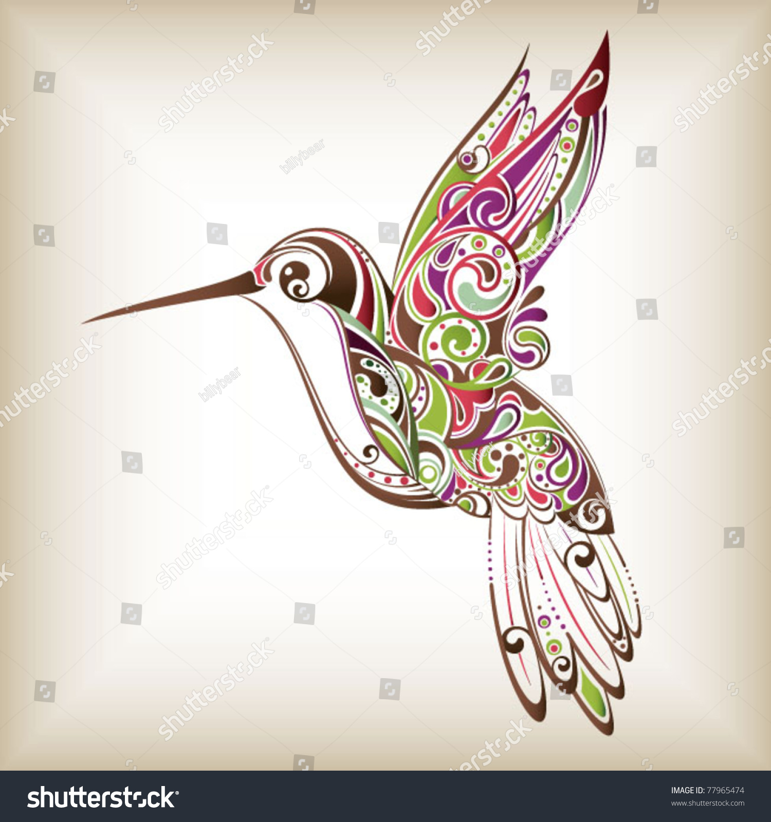 Hummingbird Stock Vector 77965474 - Shutterstock