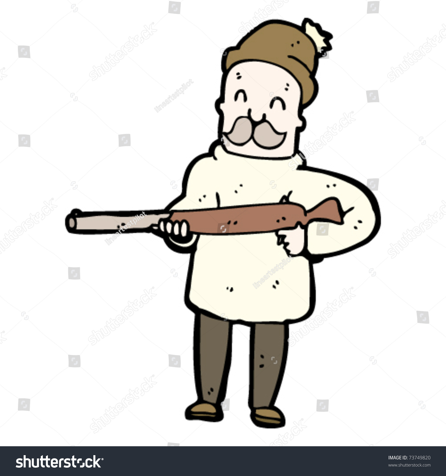 Hunter Cartoon Stock Vector Illustration 73749820 : Shutterstock