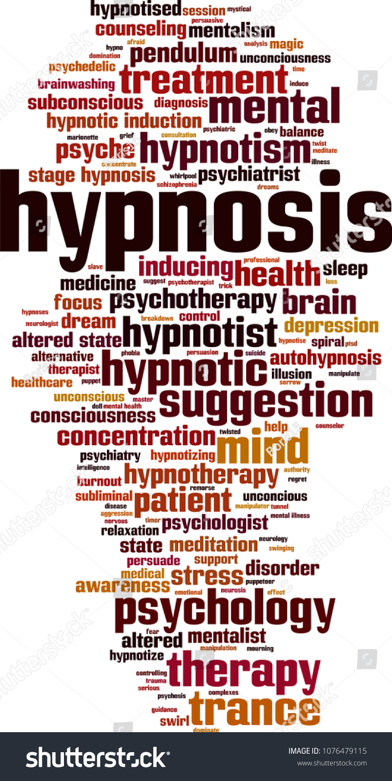 Hypnosis Word Cloud Concept Vector Illustration