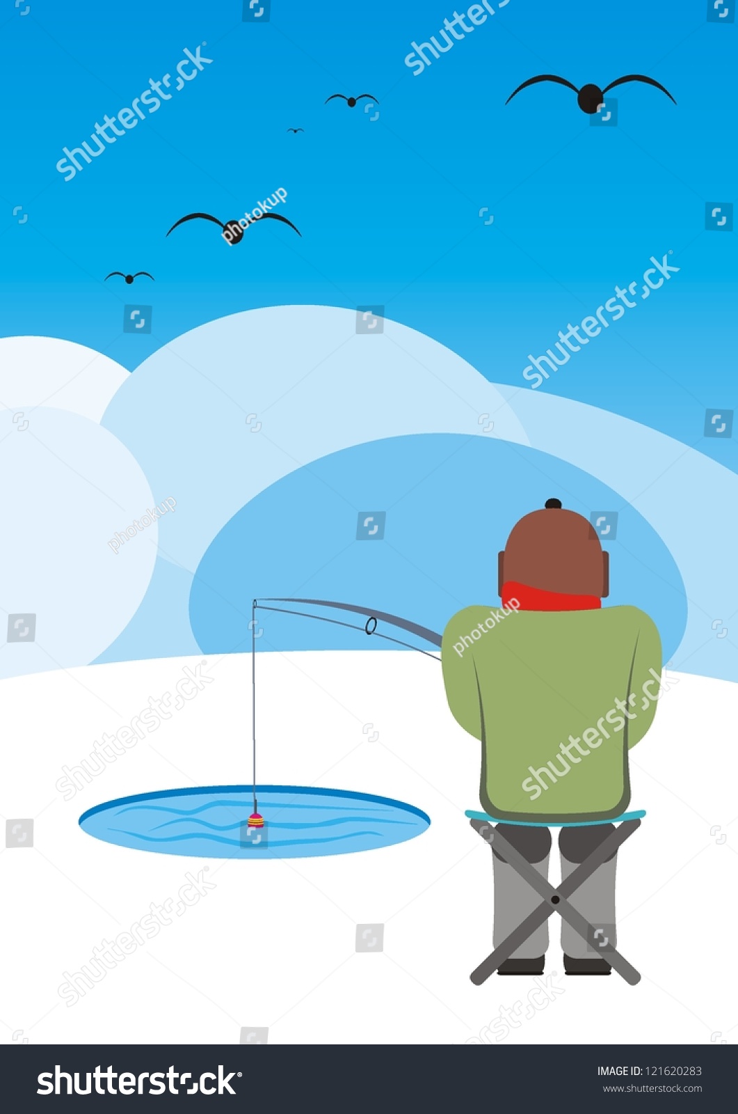 Download Ice Fishing Cartoon Stock Vector 121620283 - Shutterstock