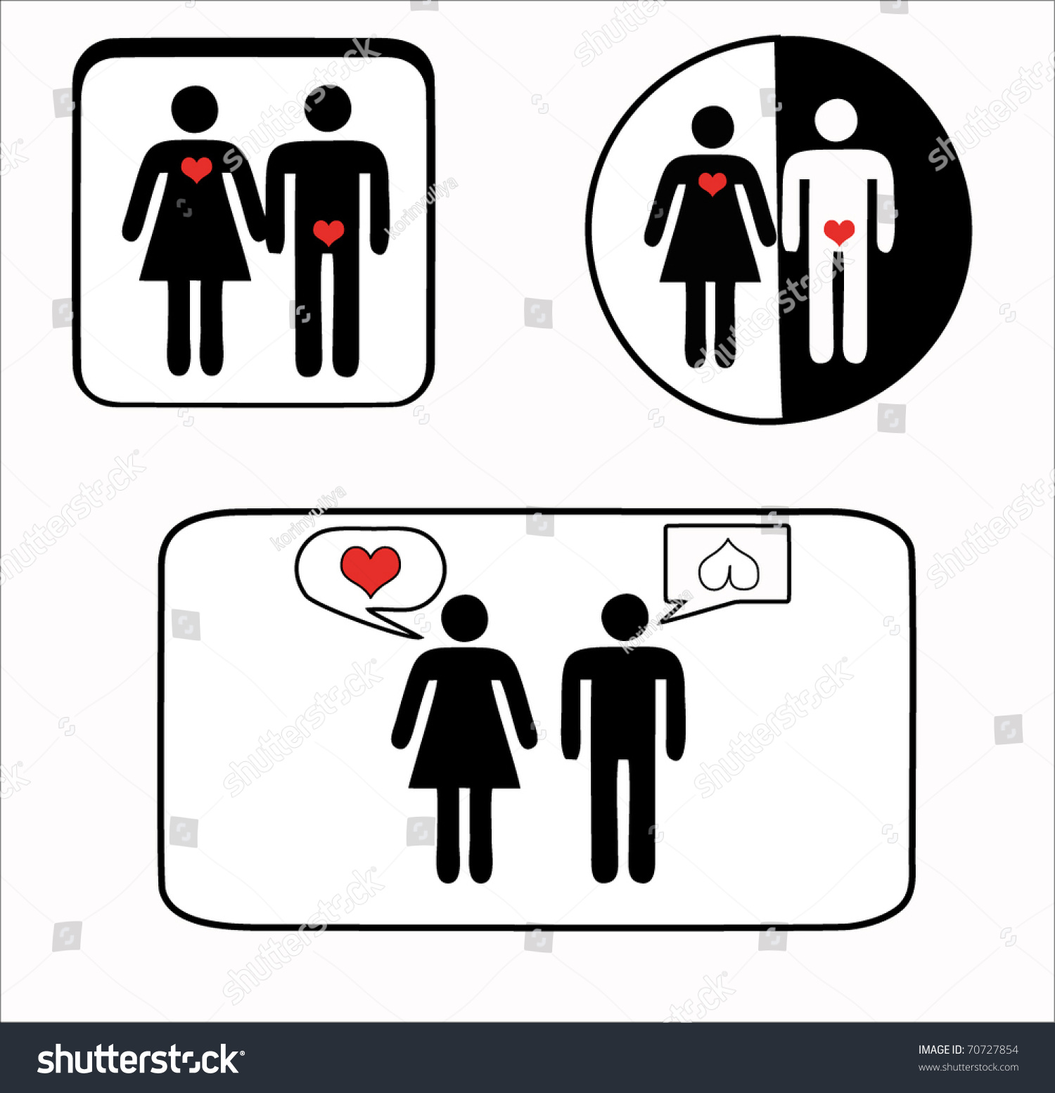 Icon Man And Woman Stock Vector Illustration 70727854 Shutterstock