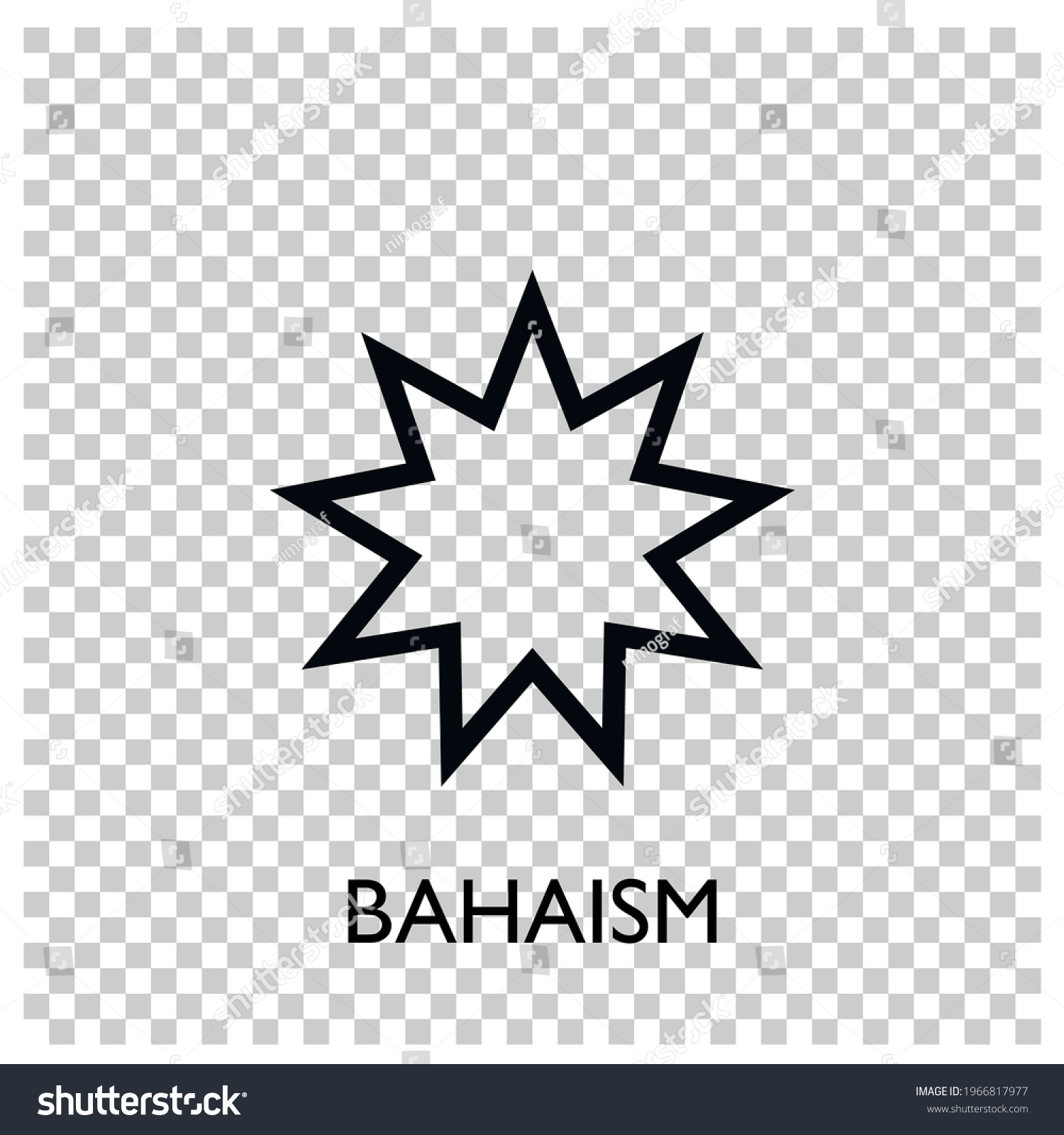 Icon Bahai Nine Pointed Star Symbol Stock Vector Royalty Free 1966817977