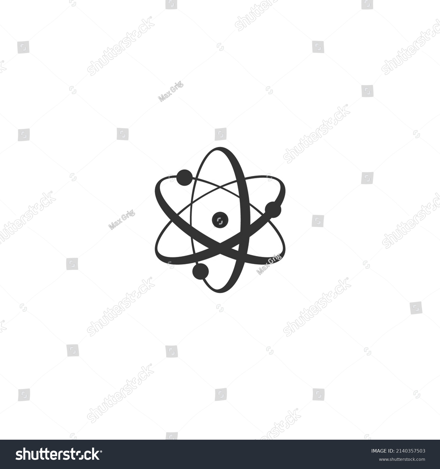 Icon Structure Nucleus Atom Atom Protons Stock Vector Royalty Free