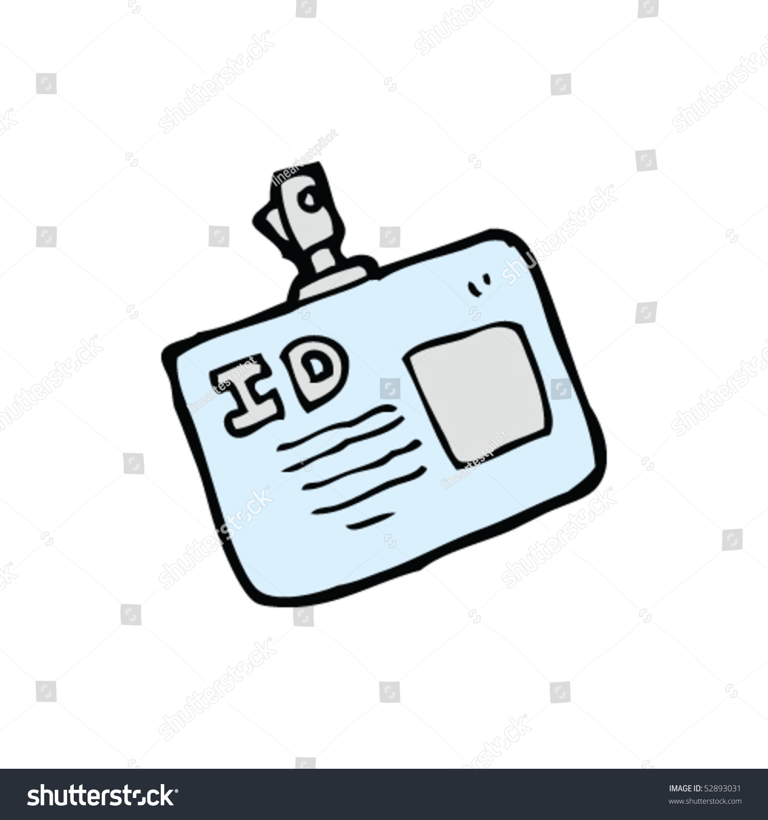 Id Card Drawing Stock Vector 52893031 Shutterstock