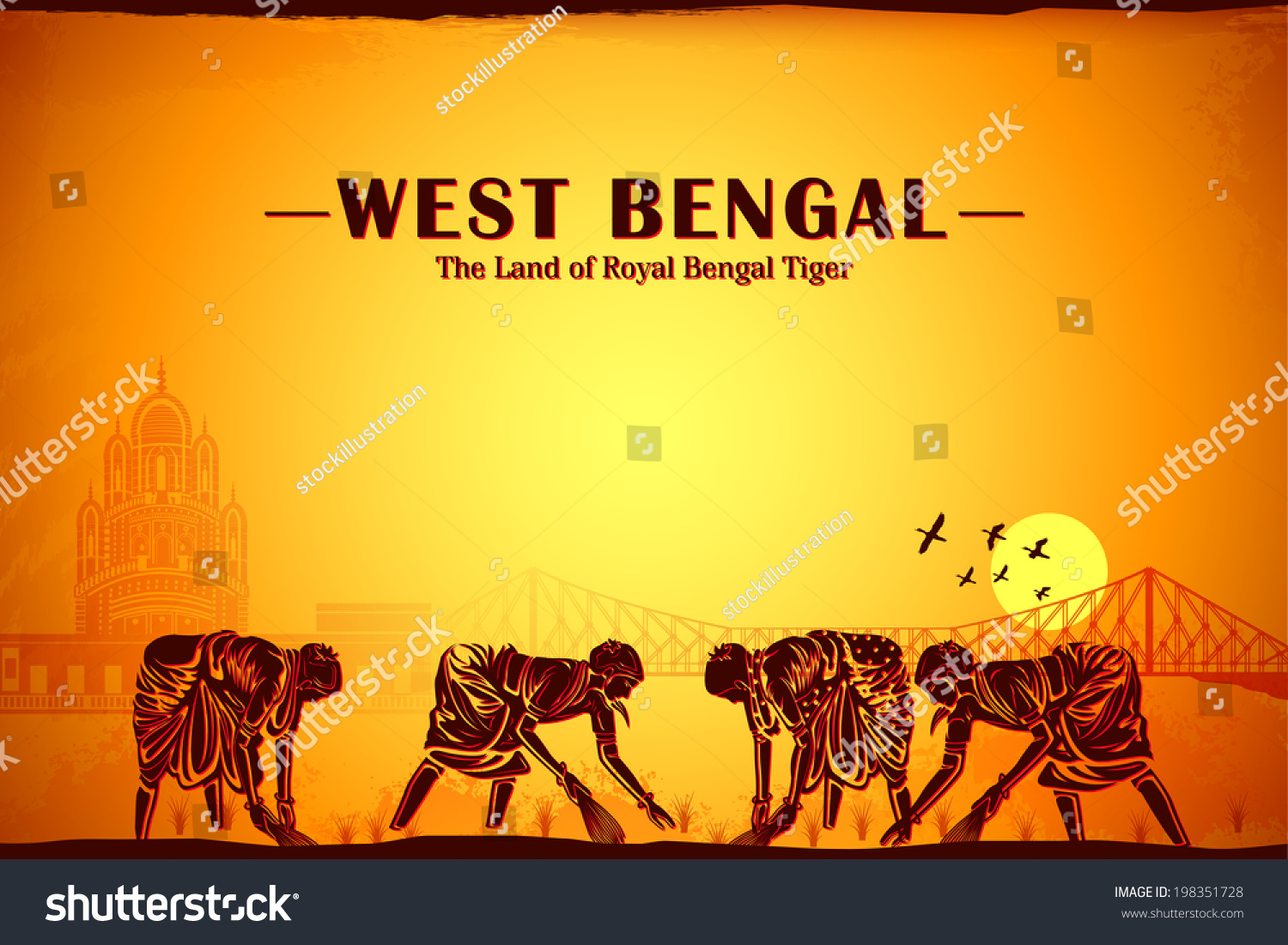 Illustration Depicting The Culture Of West Bengal, India - 198351728 