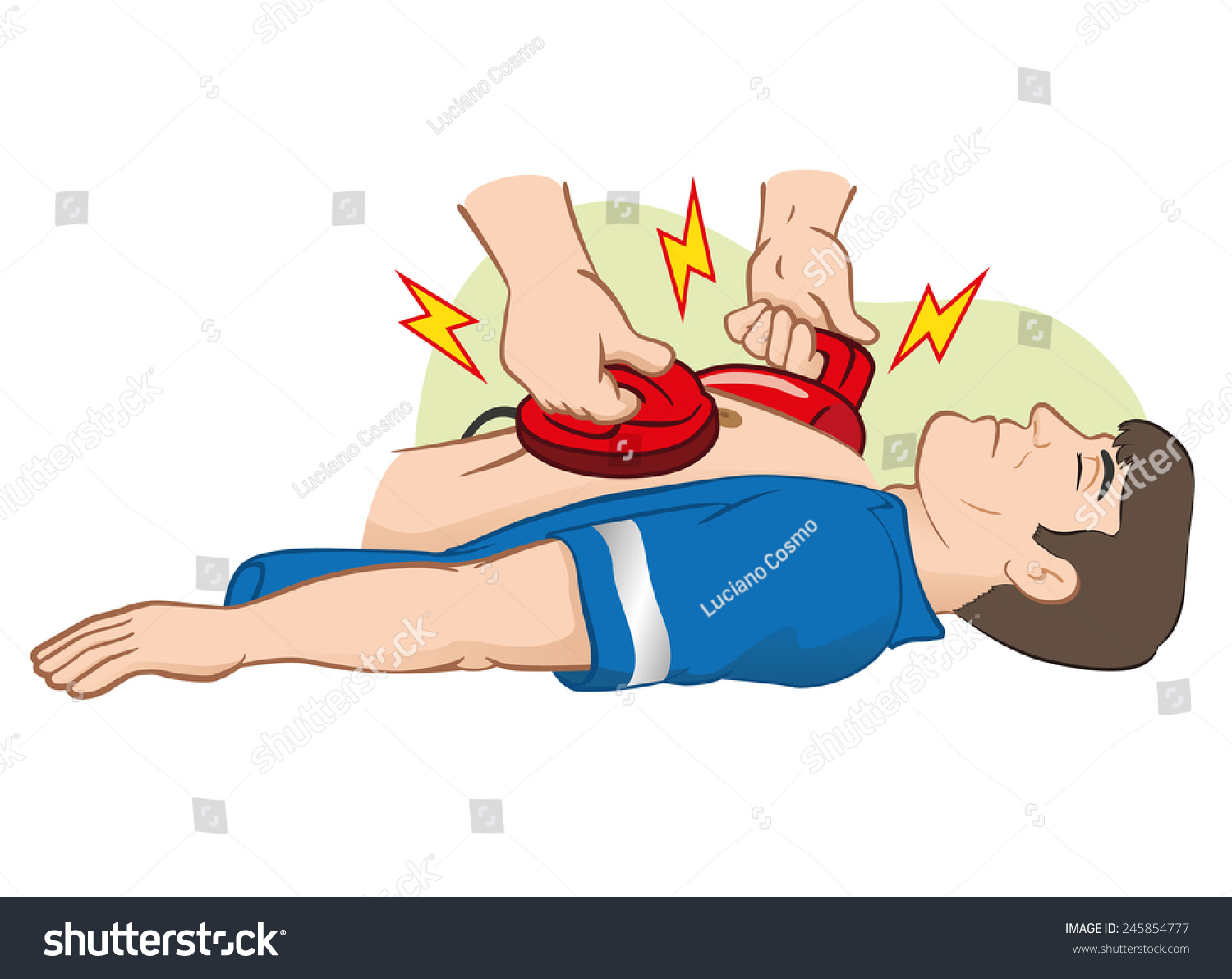 Illustration First Aid Resuscitation Cpr Using Stock Vector 245854777 Shutterstock 2525