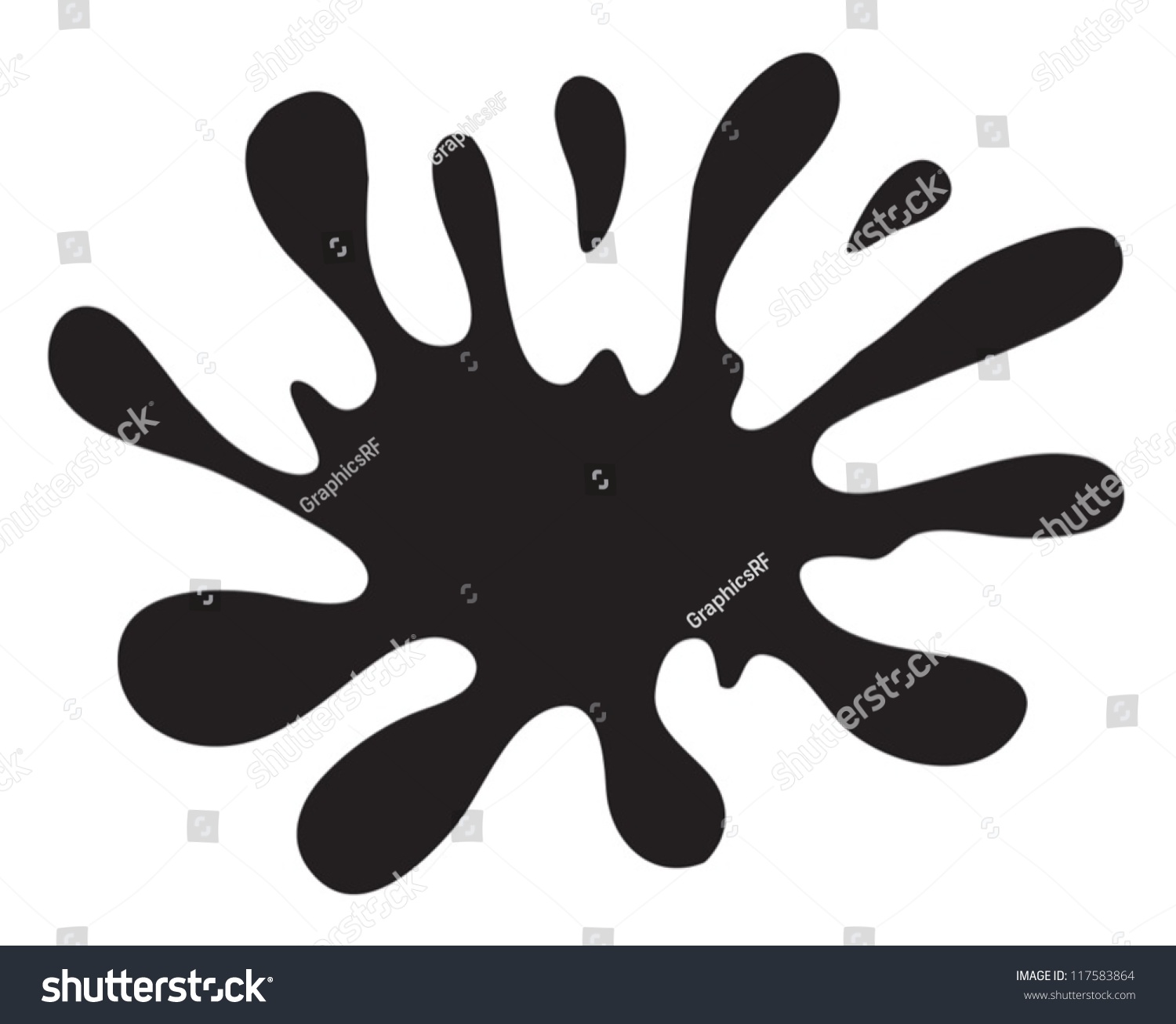 Illustration Of A Black Color Splash On A White Background - 117583864