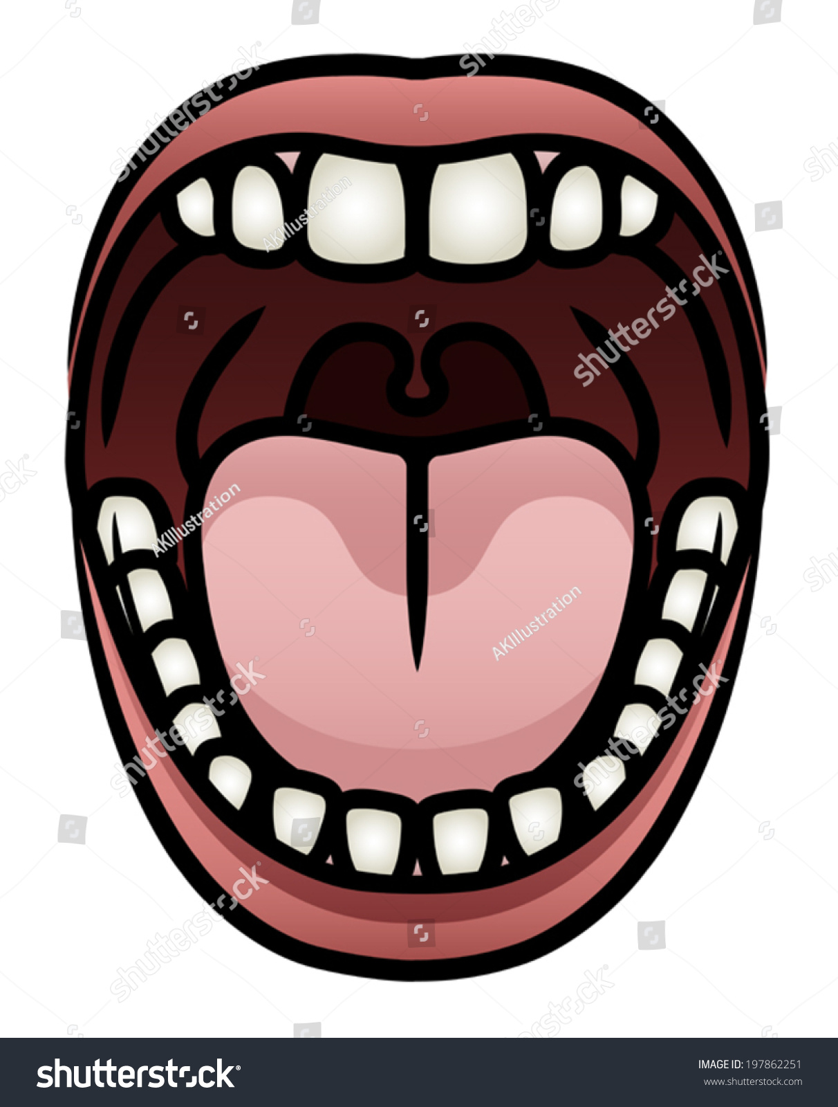 Illustration Cartoon Mouth Open Wide Eps Stock Vector 197862251