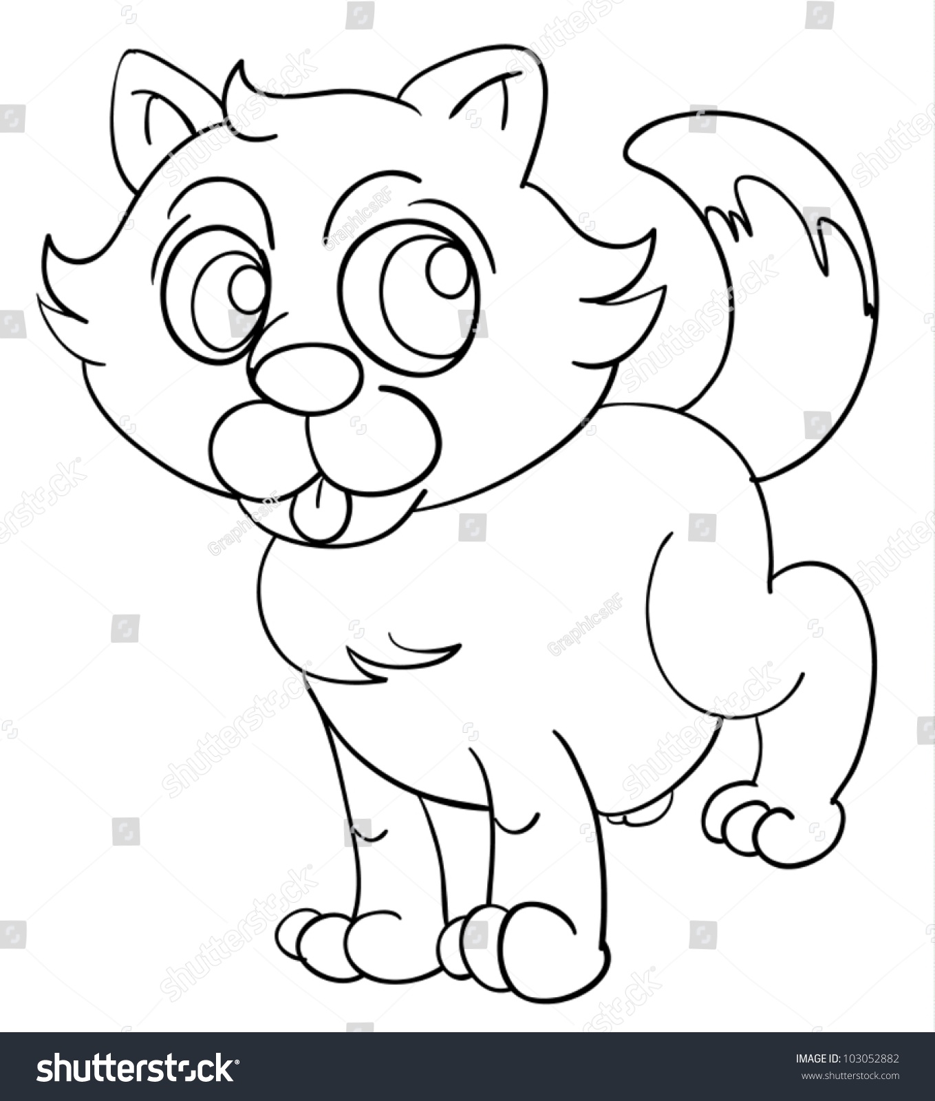 Illustration Of A Cat Outline - 103052882 : Shutterstock