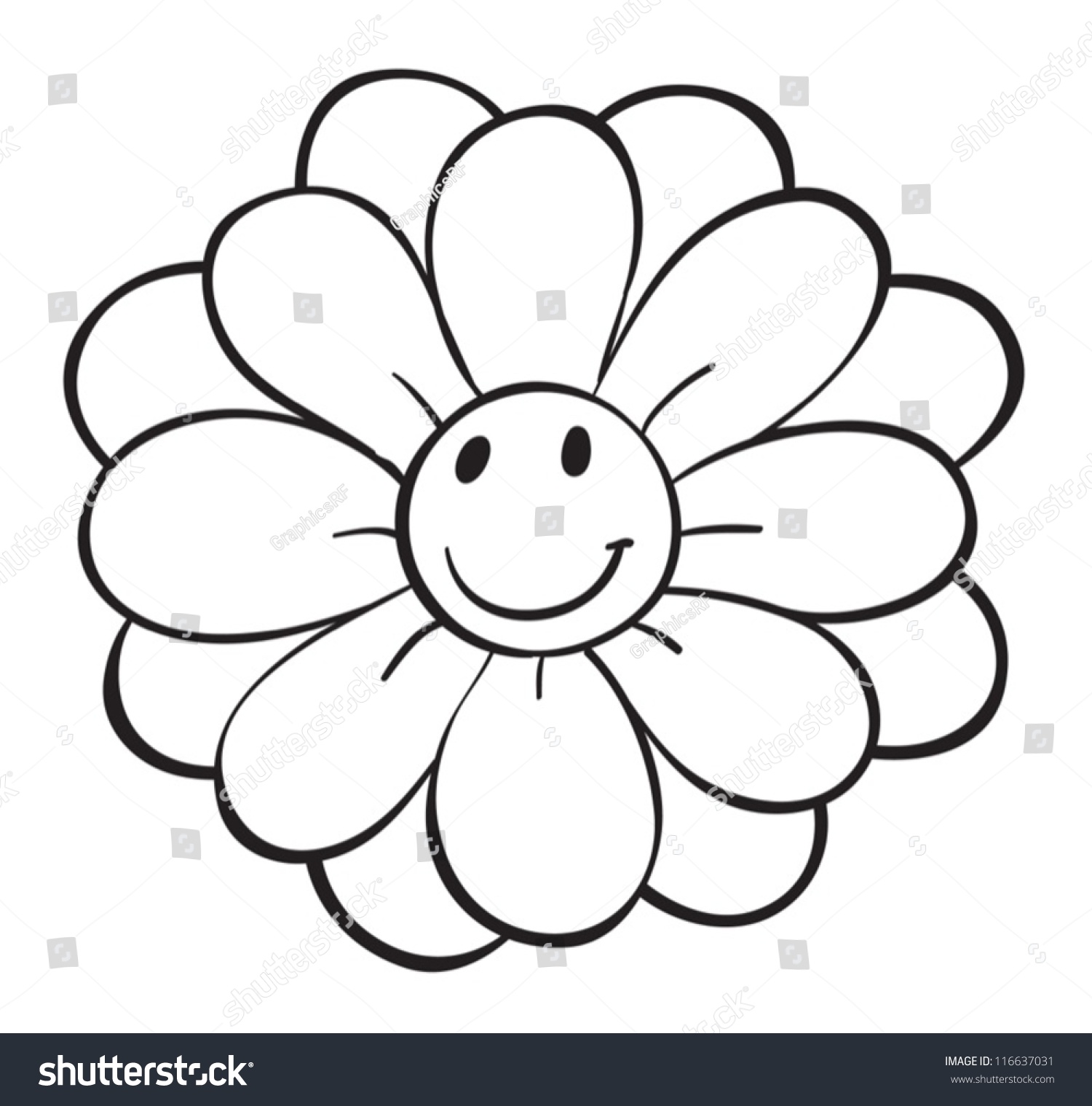 Illustration Of A Flower Sketch On A White Background - 116637031